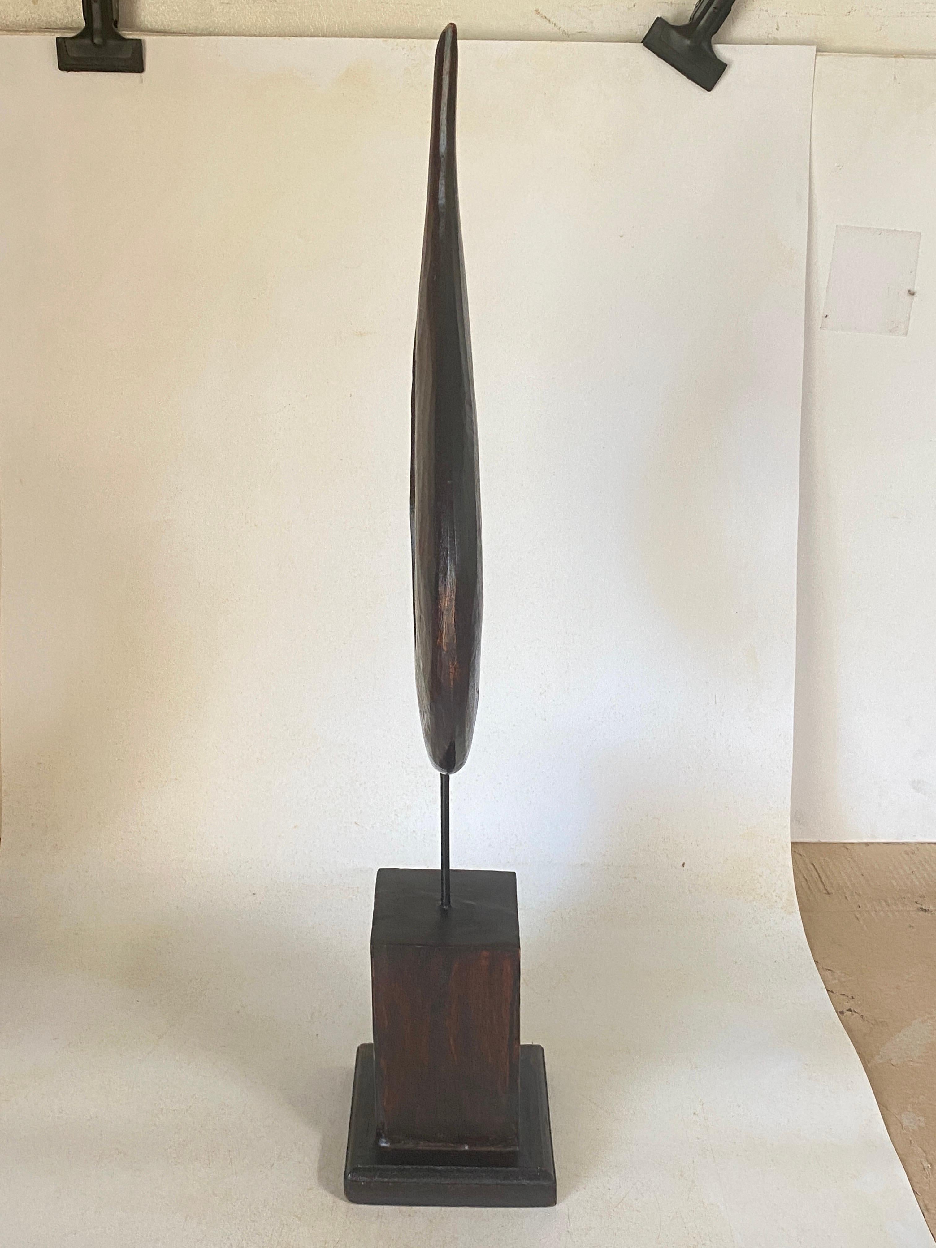Large Abstract Wood Modern Sculpture Brown Color  For Sale 3