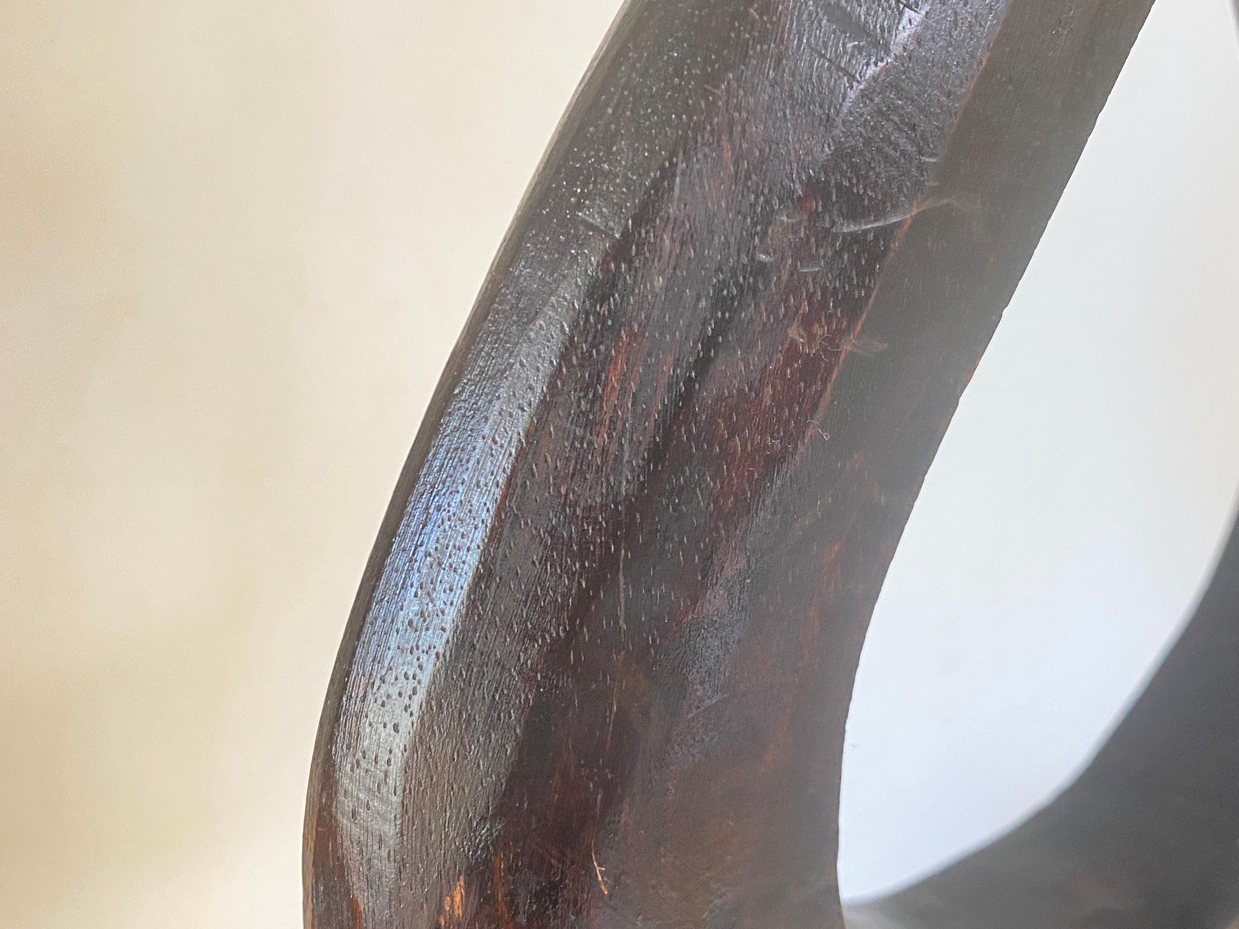 Large Abstract Wood Modern Sculpture Brown Color  In Good Condition For Sale In Auribeau sur Siagne, FR