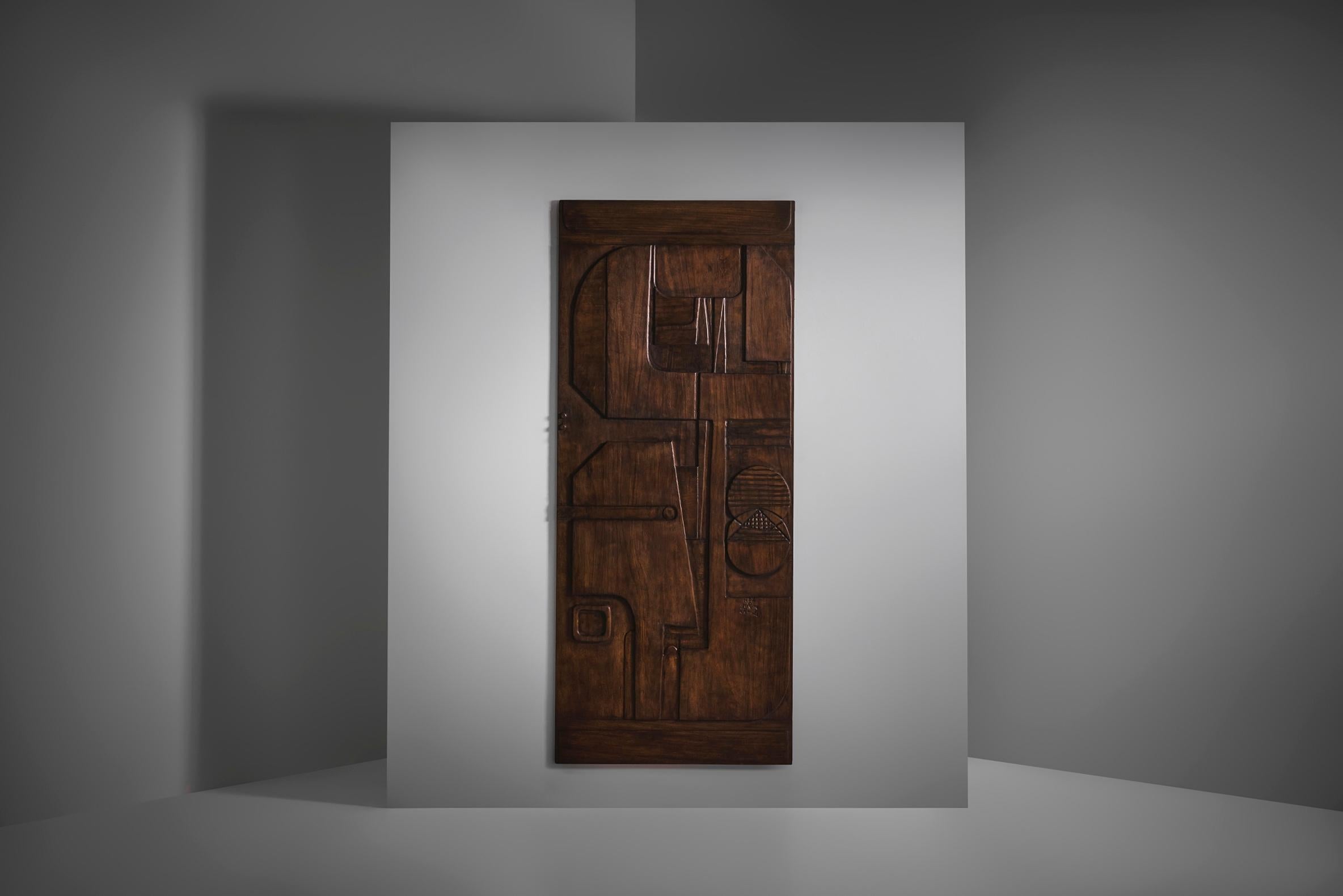 Großes abstraktes Wandrelief aus Holz von Nerone & Patuzzi für Gruppo NP2, 1960er Jahre im Zustand „Gut“ im Angebot in Rotterdam, ZH