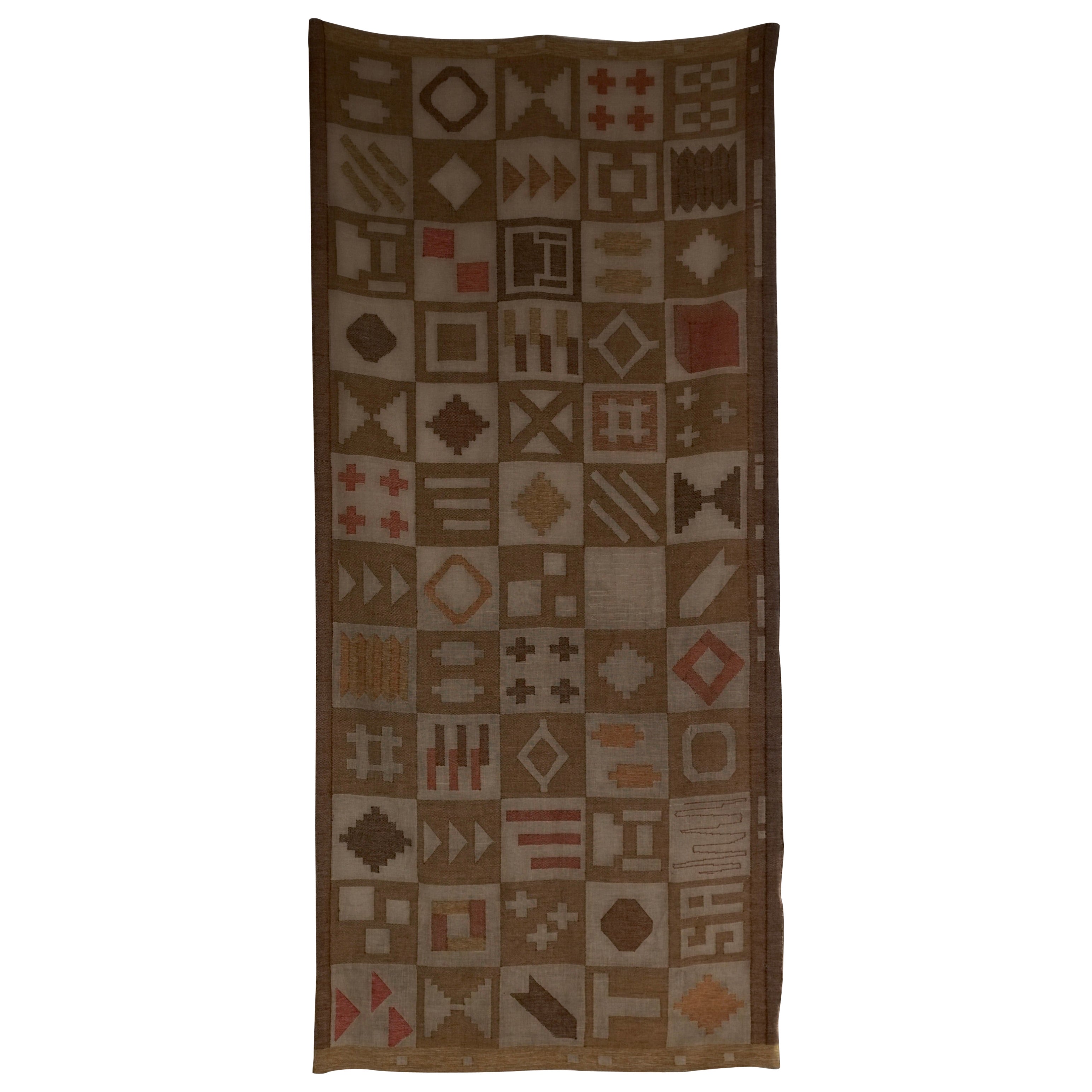 Großer abstrakter Wandteppich aus Wolle, Schweden, 1988 im Angebot