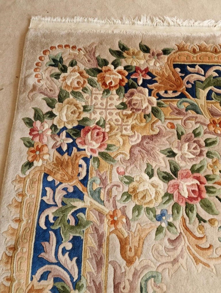 Large Abusson / Art Deco Style Luxurious Woll Carpet, 1980s For Sale at