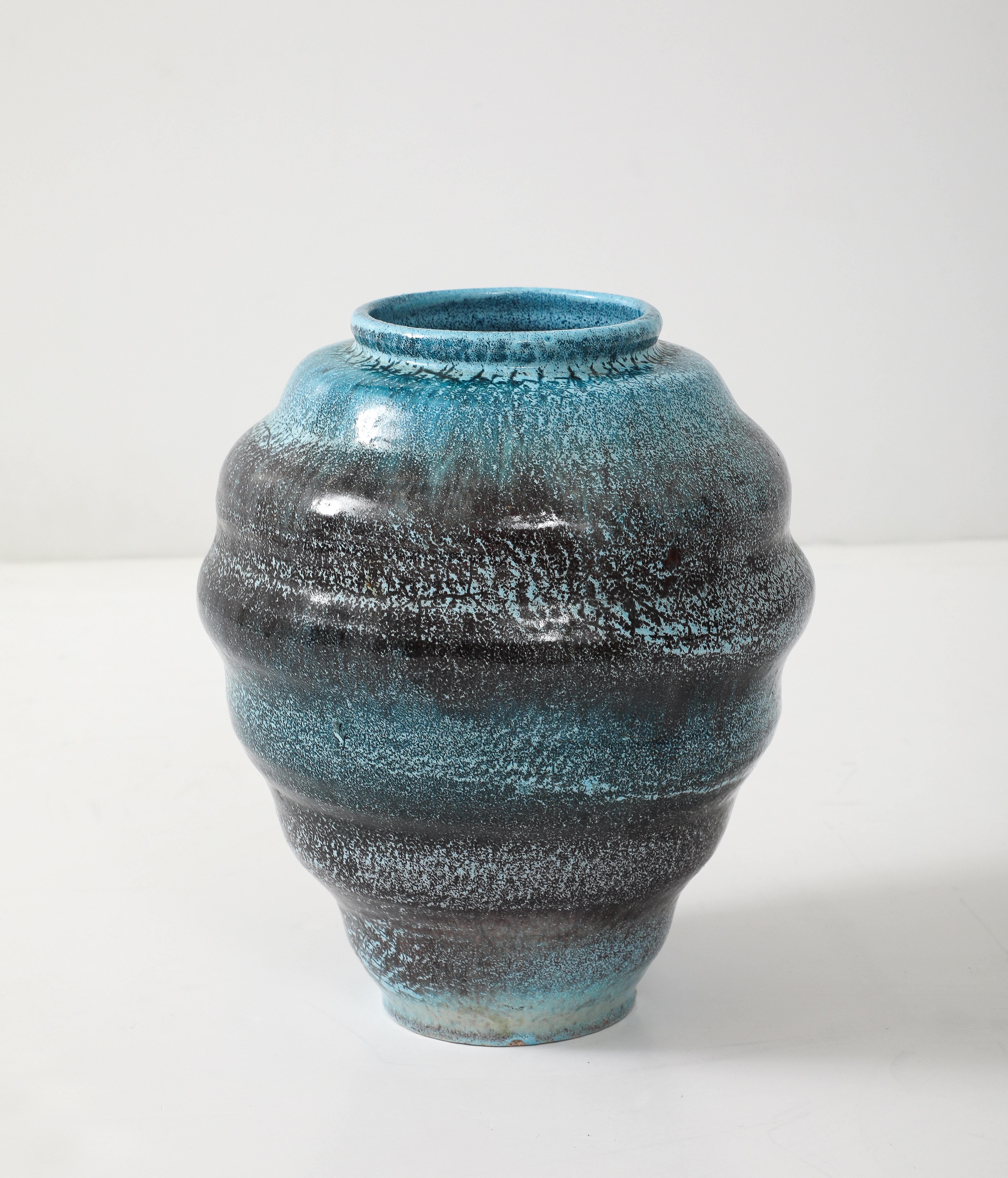 Large Accolay Turquoise Vessel In Good Condition For Sale In New York, NY