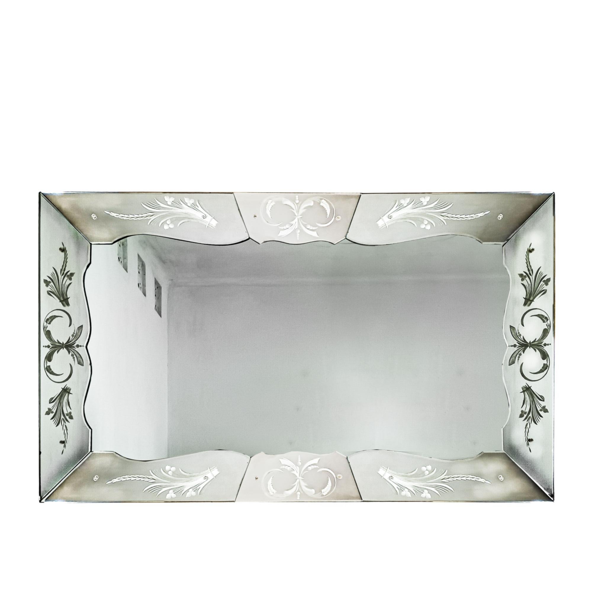Mid-Century Modern Grand miroir gravé à l'acide - France 1940 en vente