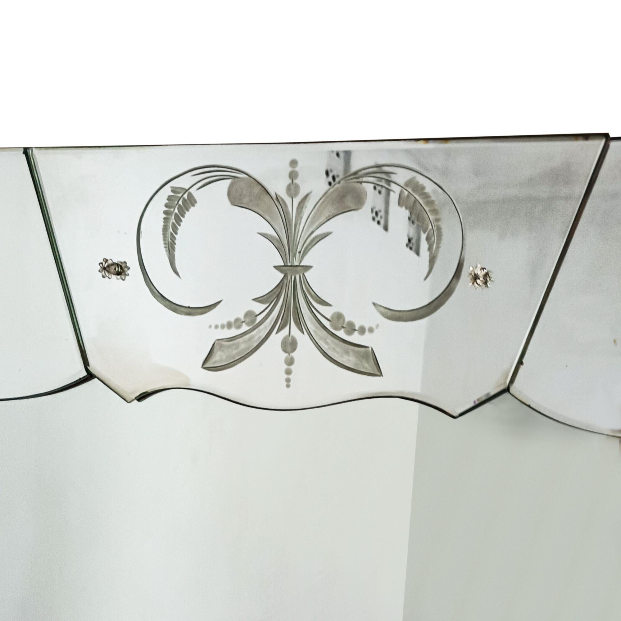 Buriné Grand miroir gravé à l'acide - France 1940 en vente
