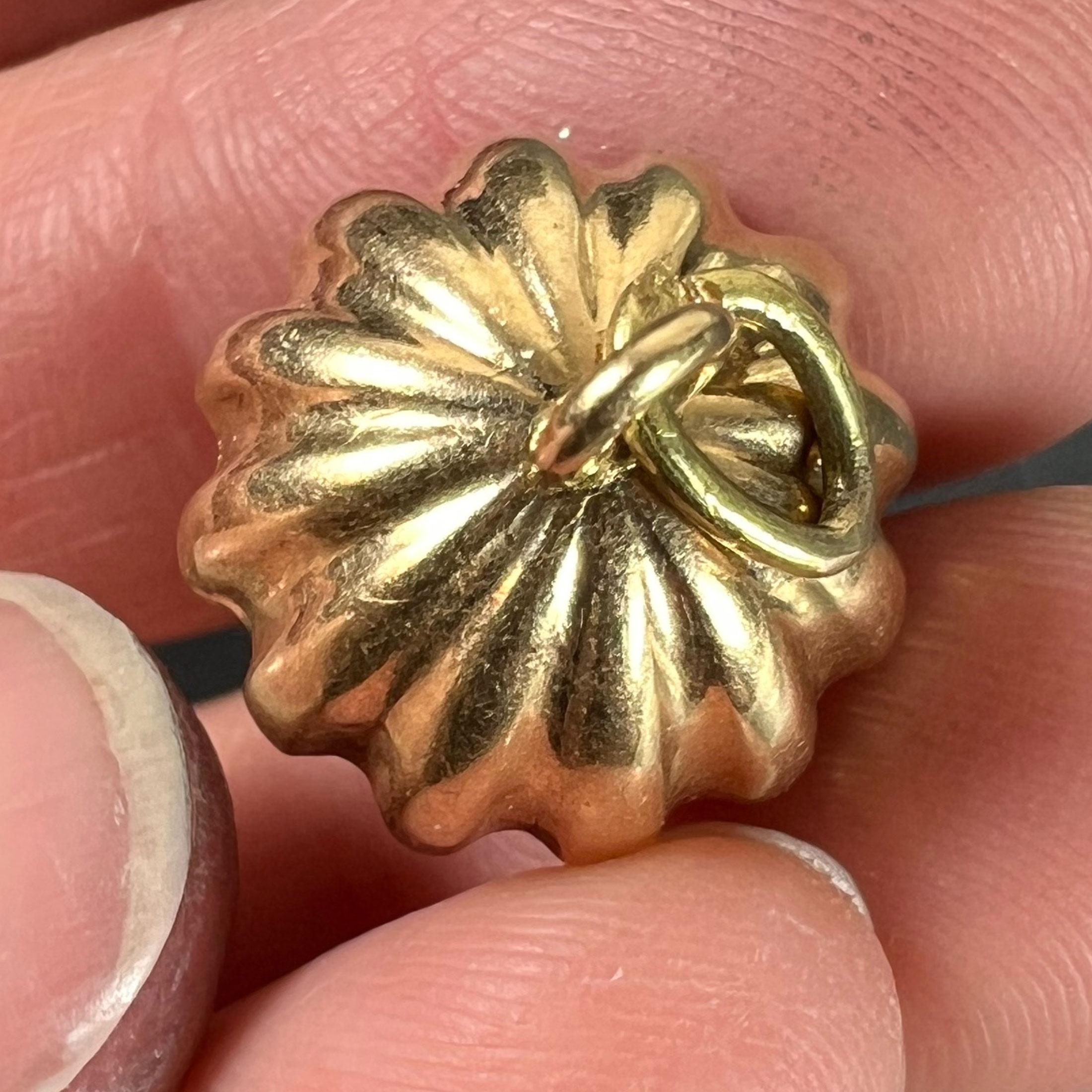 Large Acorn Carnelian 18K Yellow Gold Charm Pendant For Sale 2