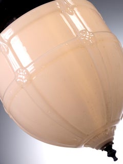 Large Acorn Milk Glass Flush Mount Lamps