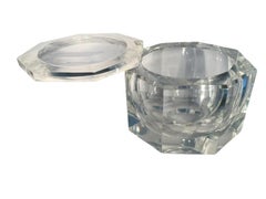 Large Acrylic Ice Bucket of Gem Form w/ 8 Faceted Sides, Attr to Carol Stupell