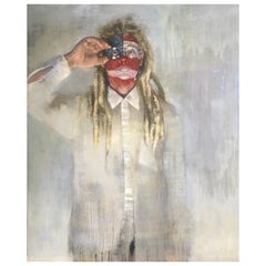 Großes Gemälde in Acryl auf Leinwand, von LCAD-Absolventen mit dem Titel: Patriot