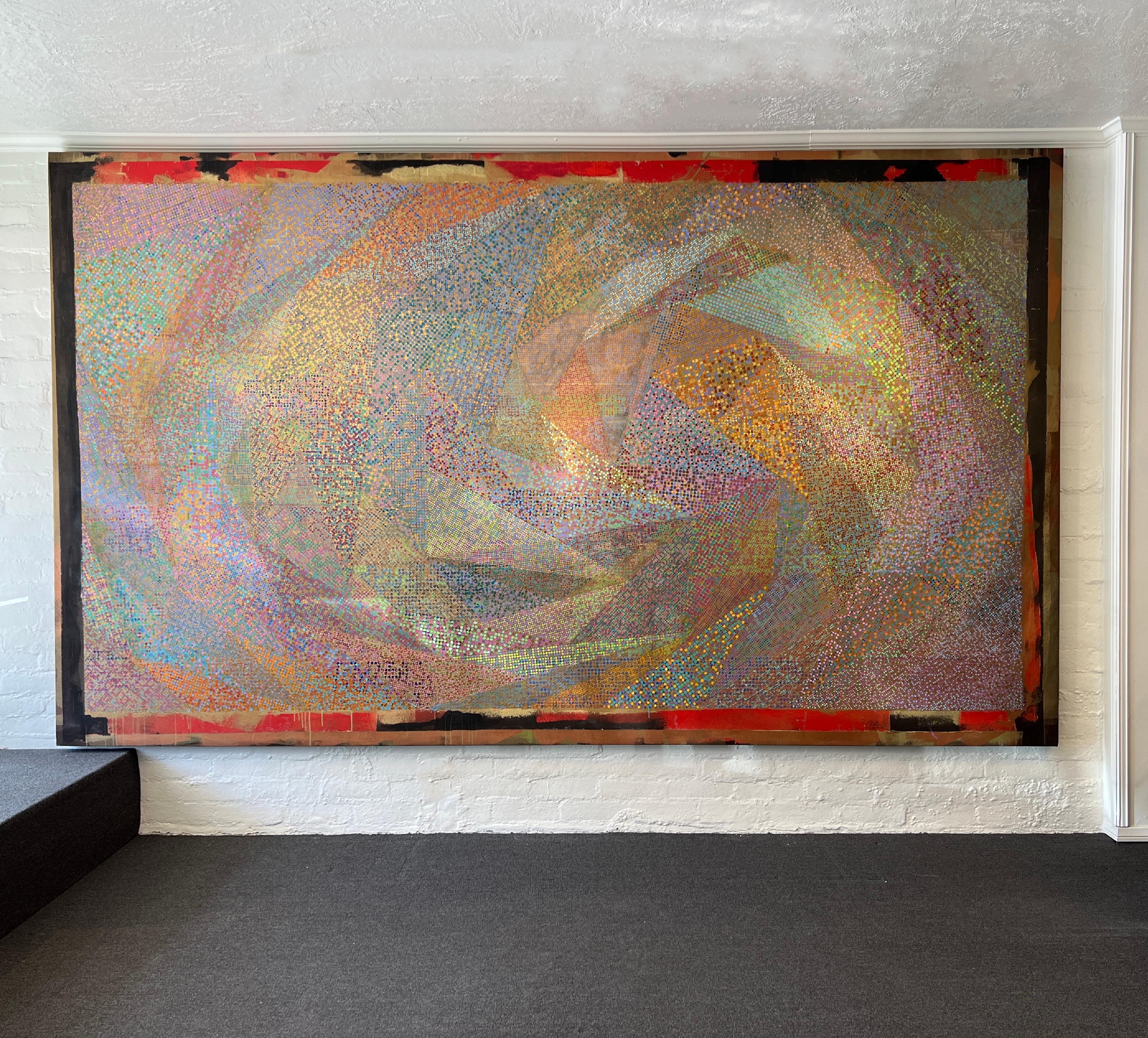 Quadro acrilico astratto di grandi dimensioni su tela dell'artista americano quotato Ted Kerzie. 

Misure: 178