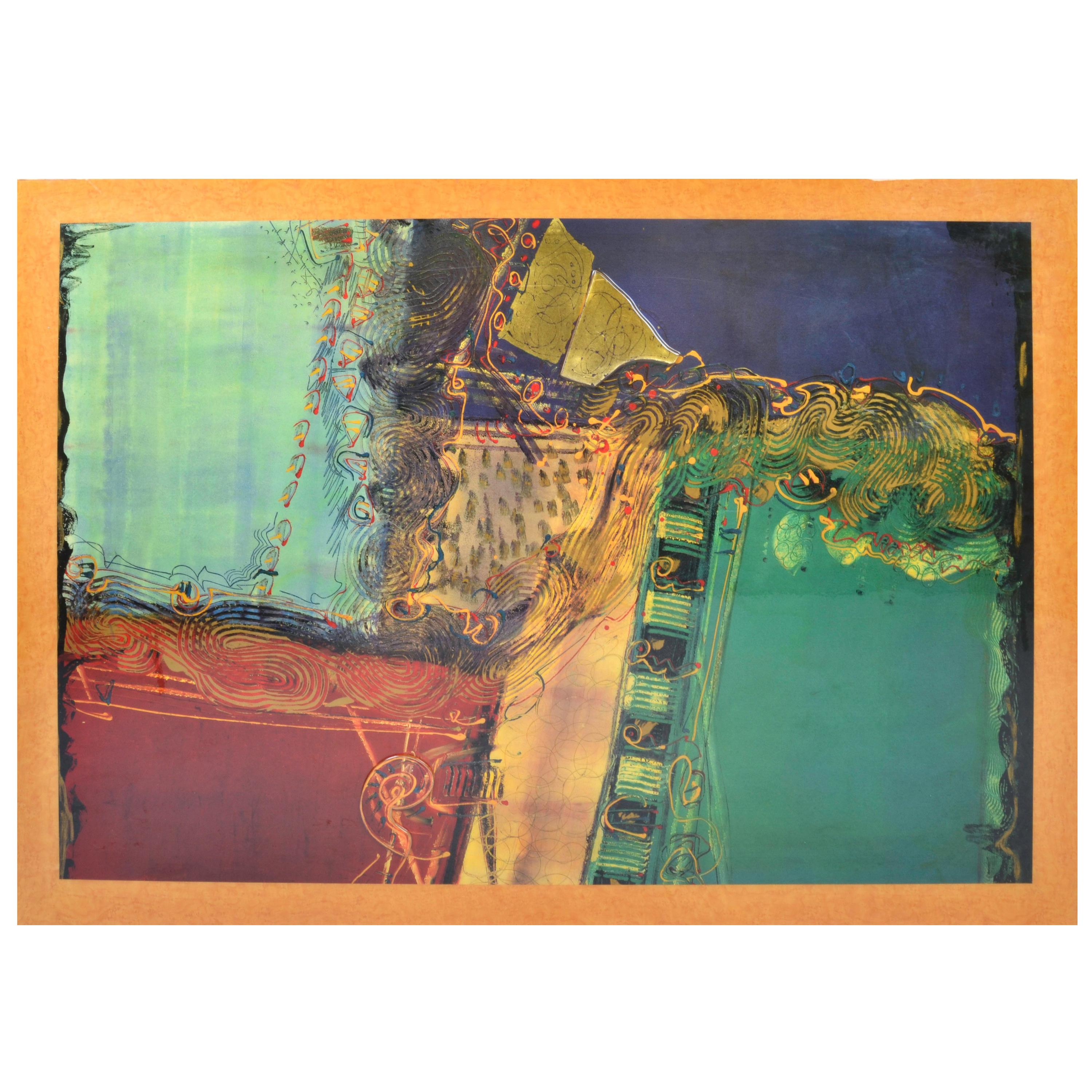 Pittura acrilica di grandi dimensioni in stile astratto