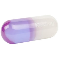 Large Acrylic Pill, White and Purple