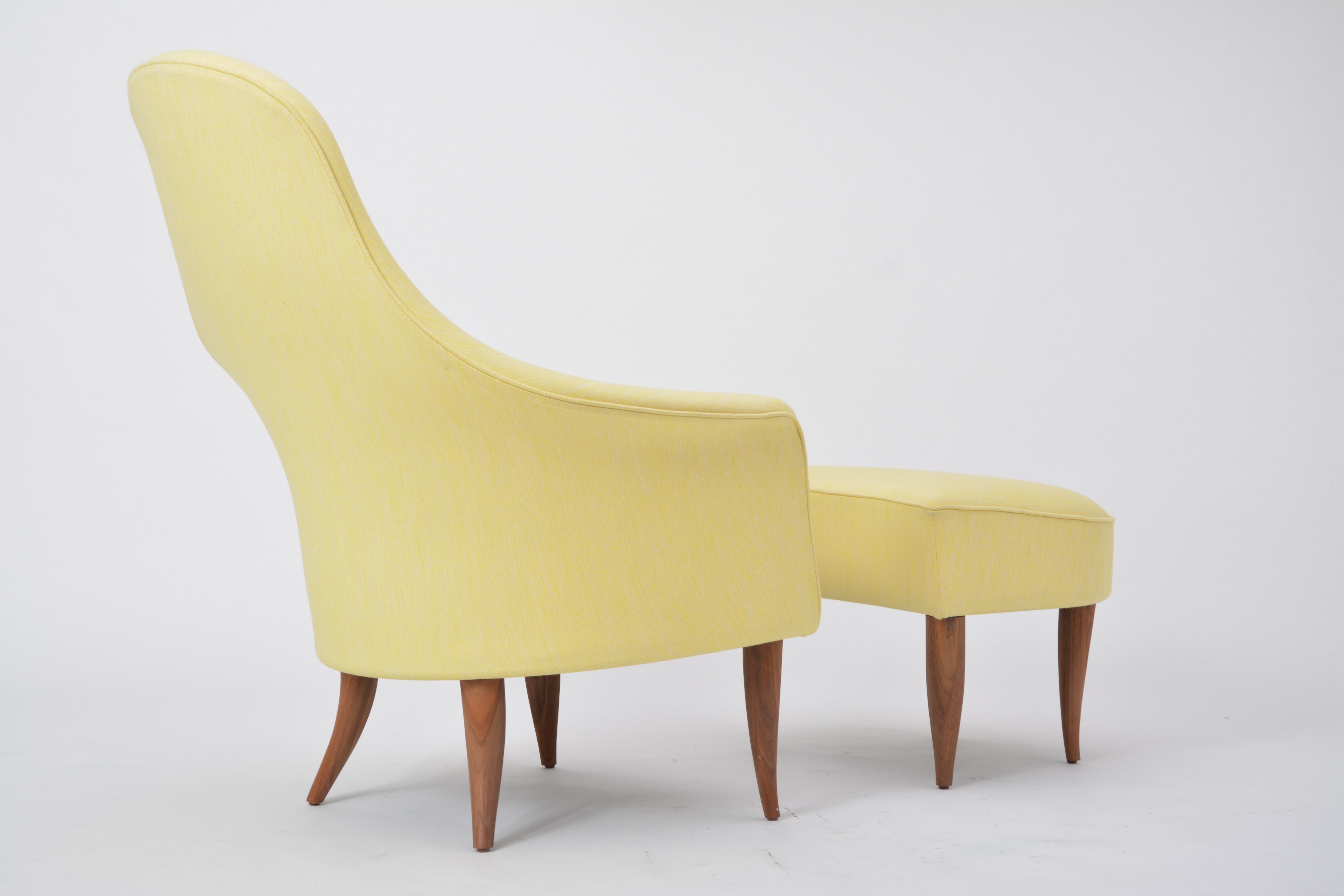 'Large Adam' Reupholstered Lounge Chair with Ottoman by Kerstin Hörlin-Holmquist 2