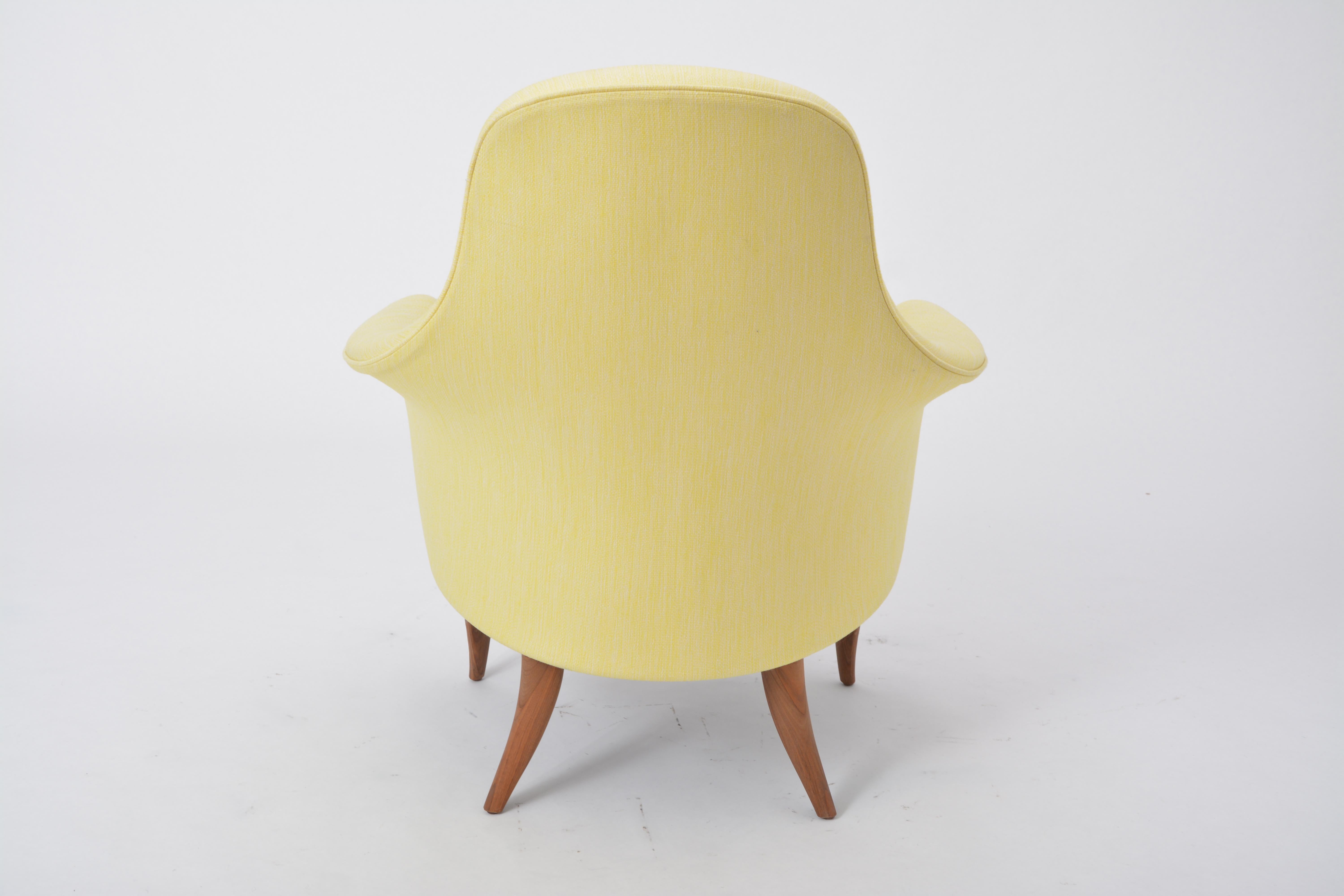 'Large Adam' Reupholstered Lounge Chair with Ottoman by Kerstin Hörlin-Holmquist 5