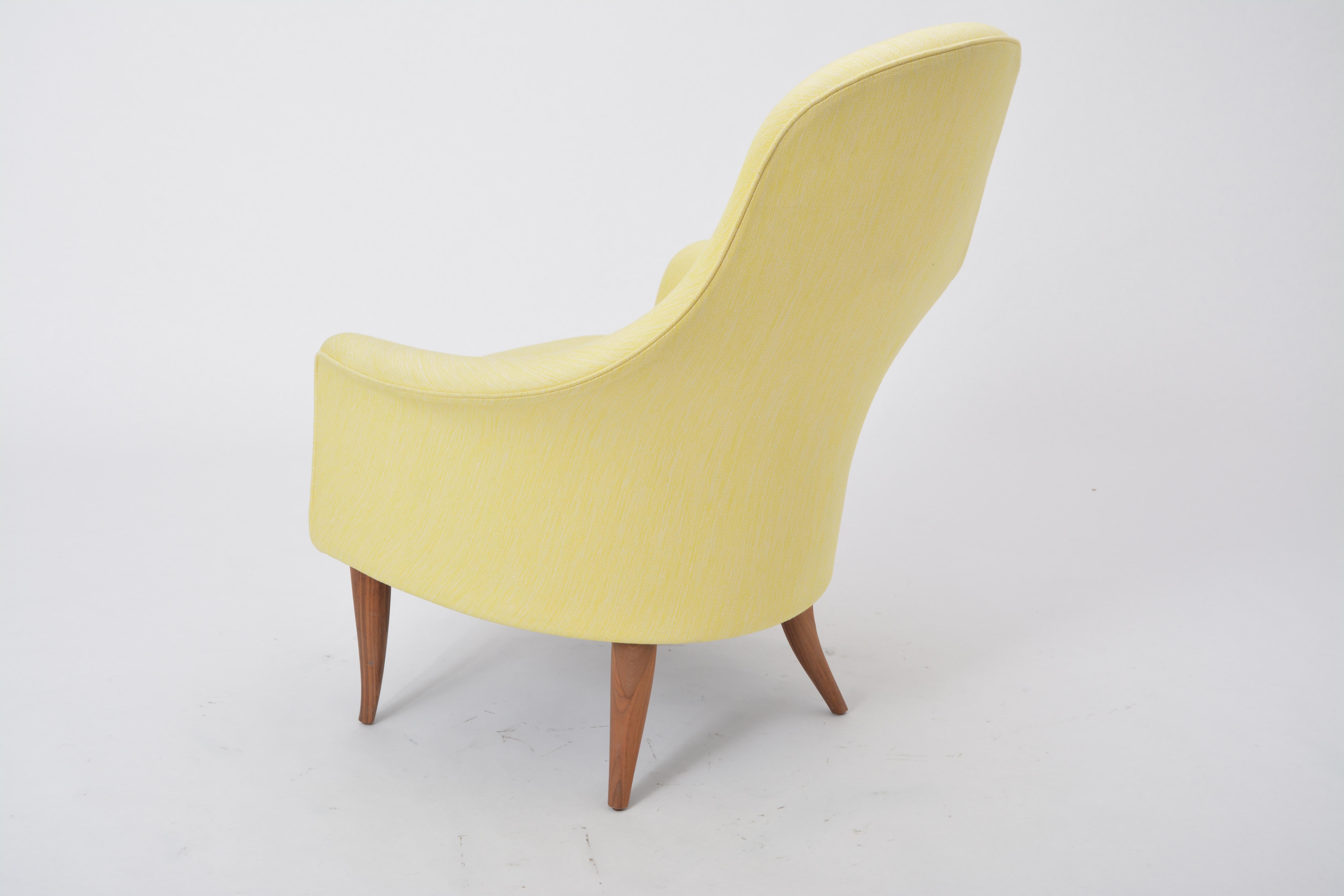 'Large Adam' Reupholstered Lounge Chair with Ottoman by Kerstin Hörlin-Holmquist 8