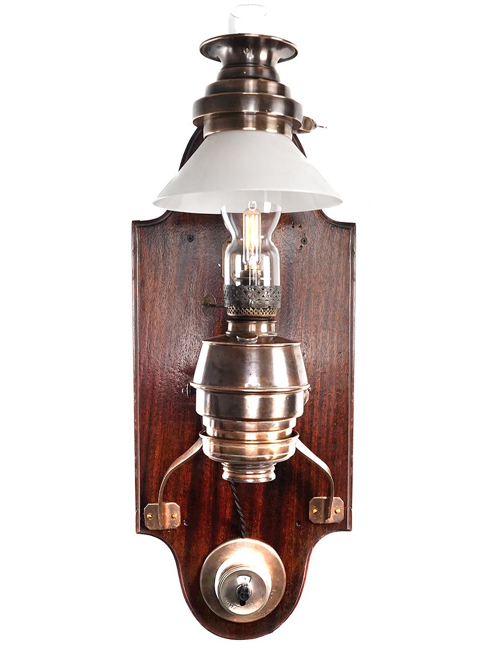 19th Century Large Adams and Westlake Railroad Dining Car Side Lamp For Sale