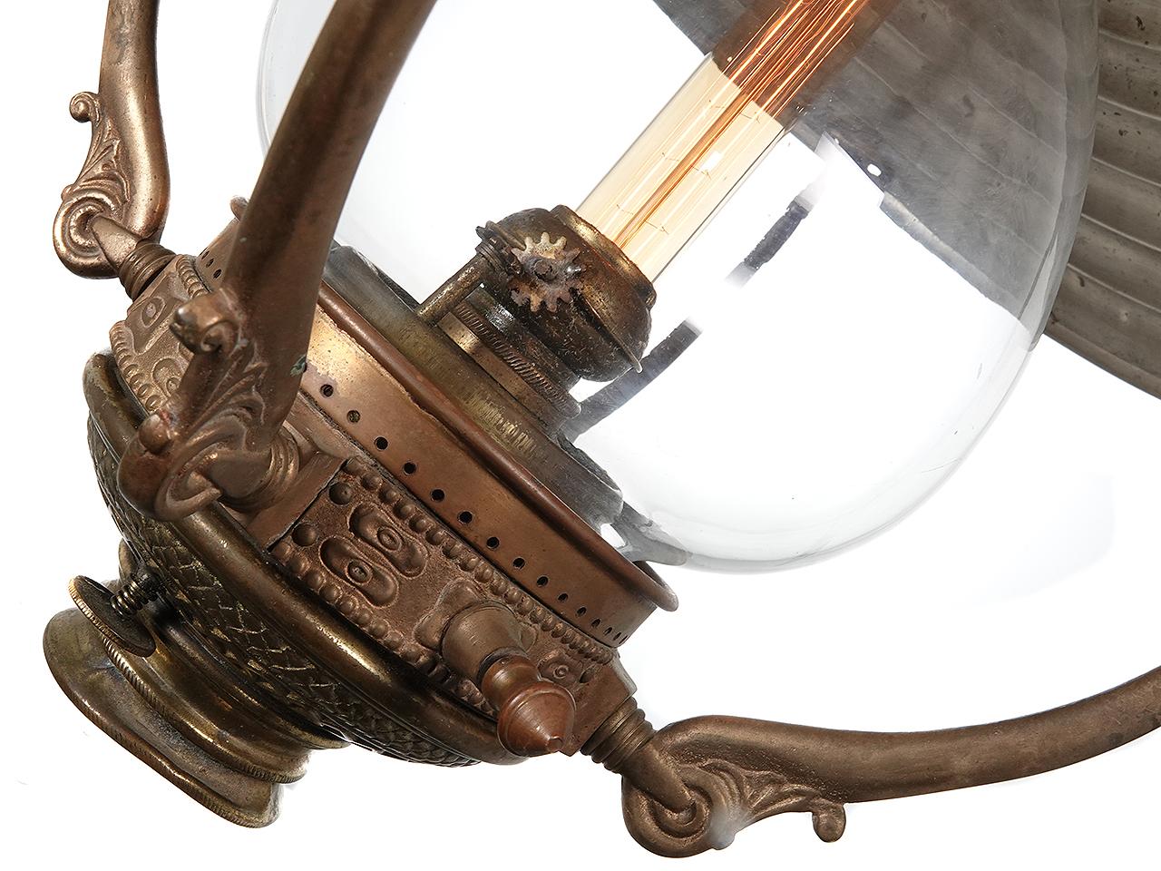 The Adams and Westlake Company is well known for its railroad lighting. I'm guessing this was designed for RR use. This is large for a kerosene lamp and is highly detailed. It has a luxury feel to it and could have been used in a lounge or dining