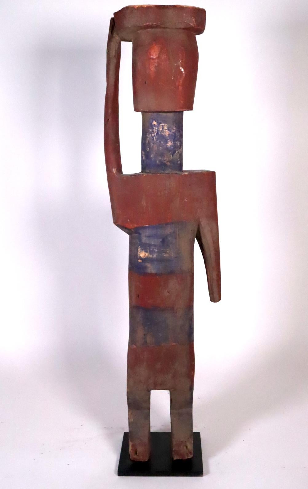 Hand-Carved Large Adan Figure Ghana Togo West African Tribal Art Aka Adja Ada TOTEM For Sale