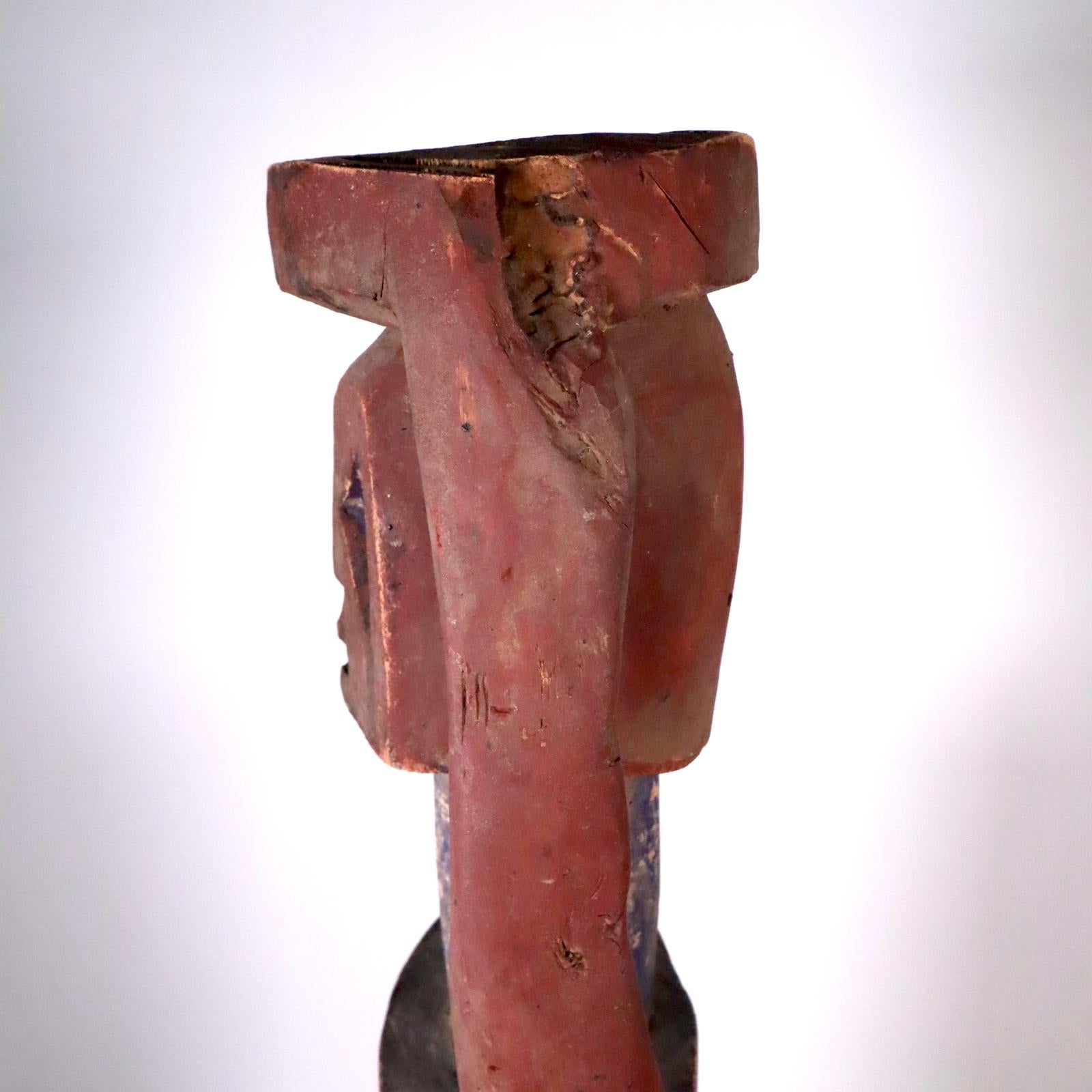 Wood Large Adan Figure Ghana Togo West African Tribal Art Aka Adja Ada TOTEM For Sale