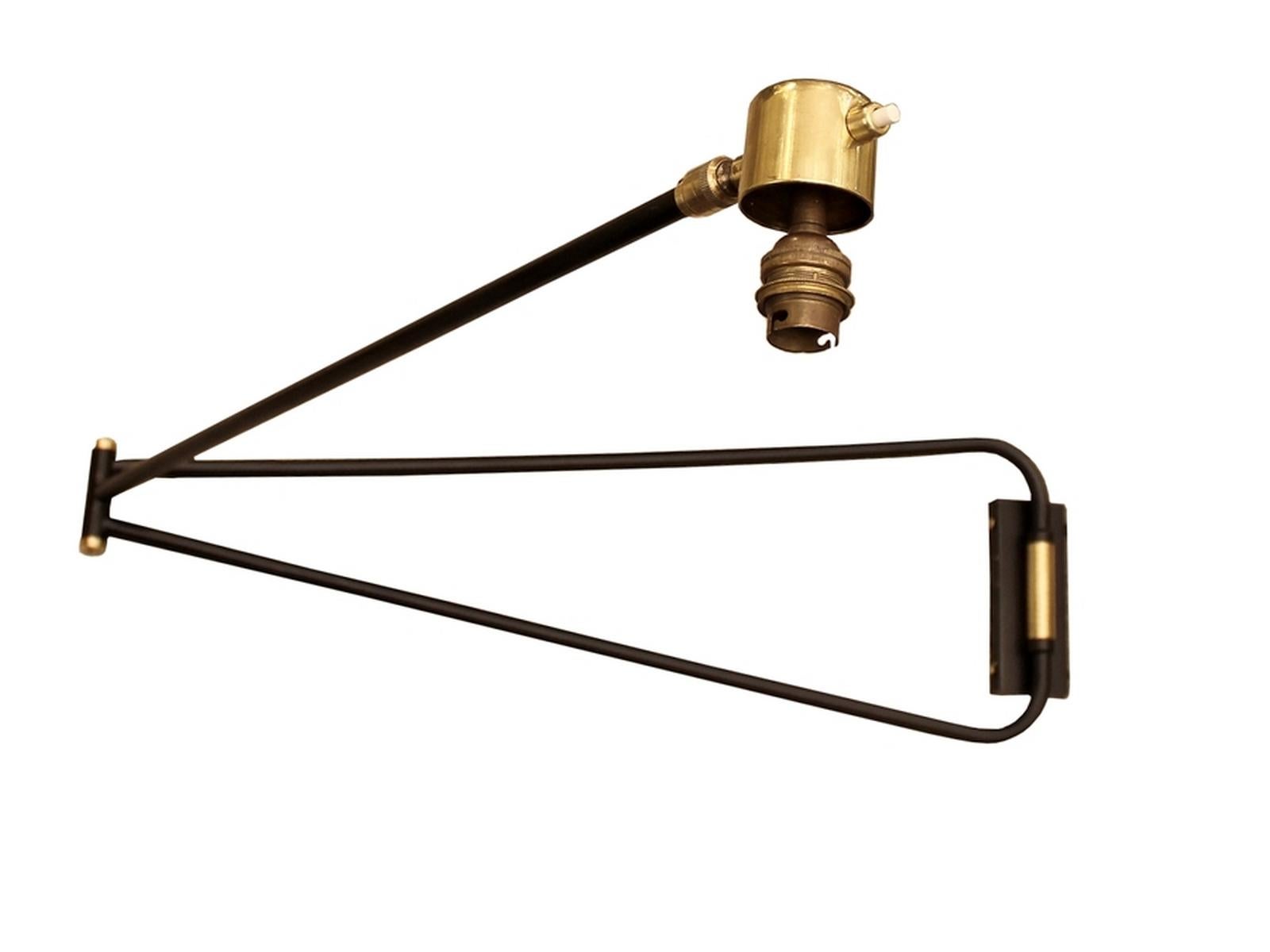 Large Adjustable and Foldable Wall Light by Arlus, France, circa 1950 In Good Condition In Paris, FR
