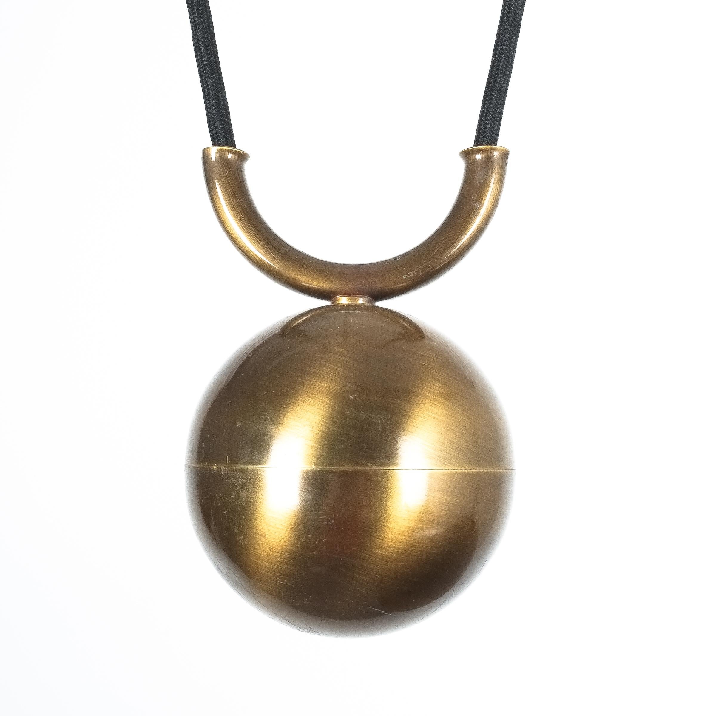 Late 20th Century Large Adjustable Brass Counterweight Pendant Lamp by Florian Schulz