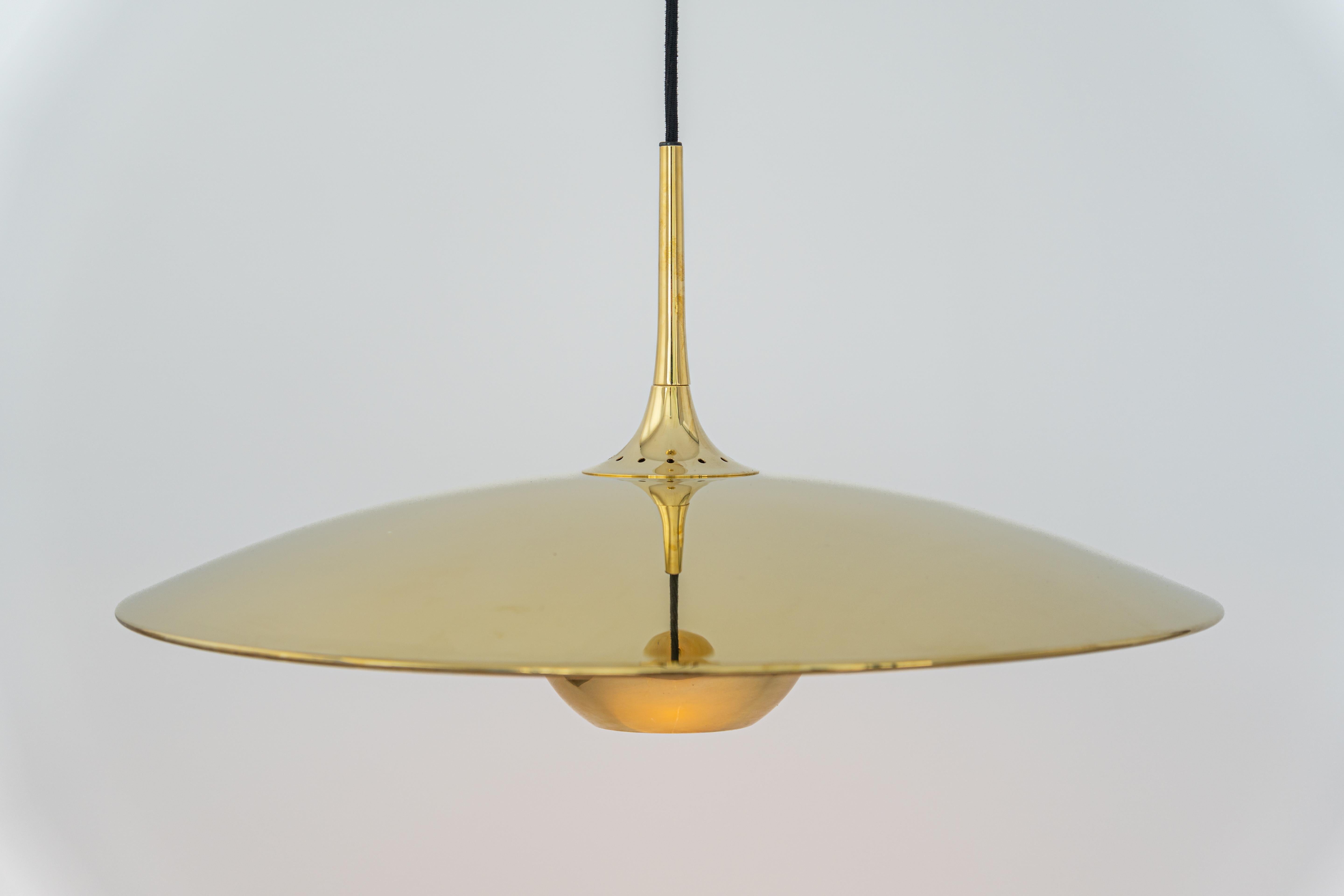 Large Adjustable Brass Counterweight Pendant Light by Florian Schulz, Germany 5