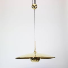 Large Adjustable Brass Counterweight Pendant Light by Florian Schulz, Germany