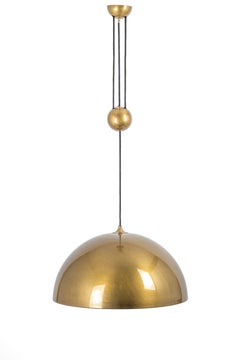 Large Adjustable Brass Counterweight Pendant Light by Florian Schulz, Germany