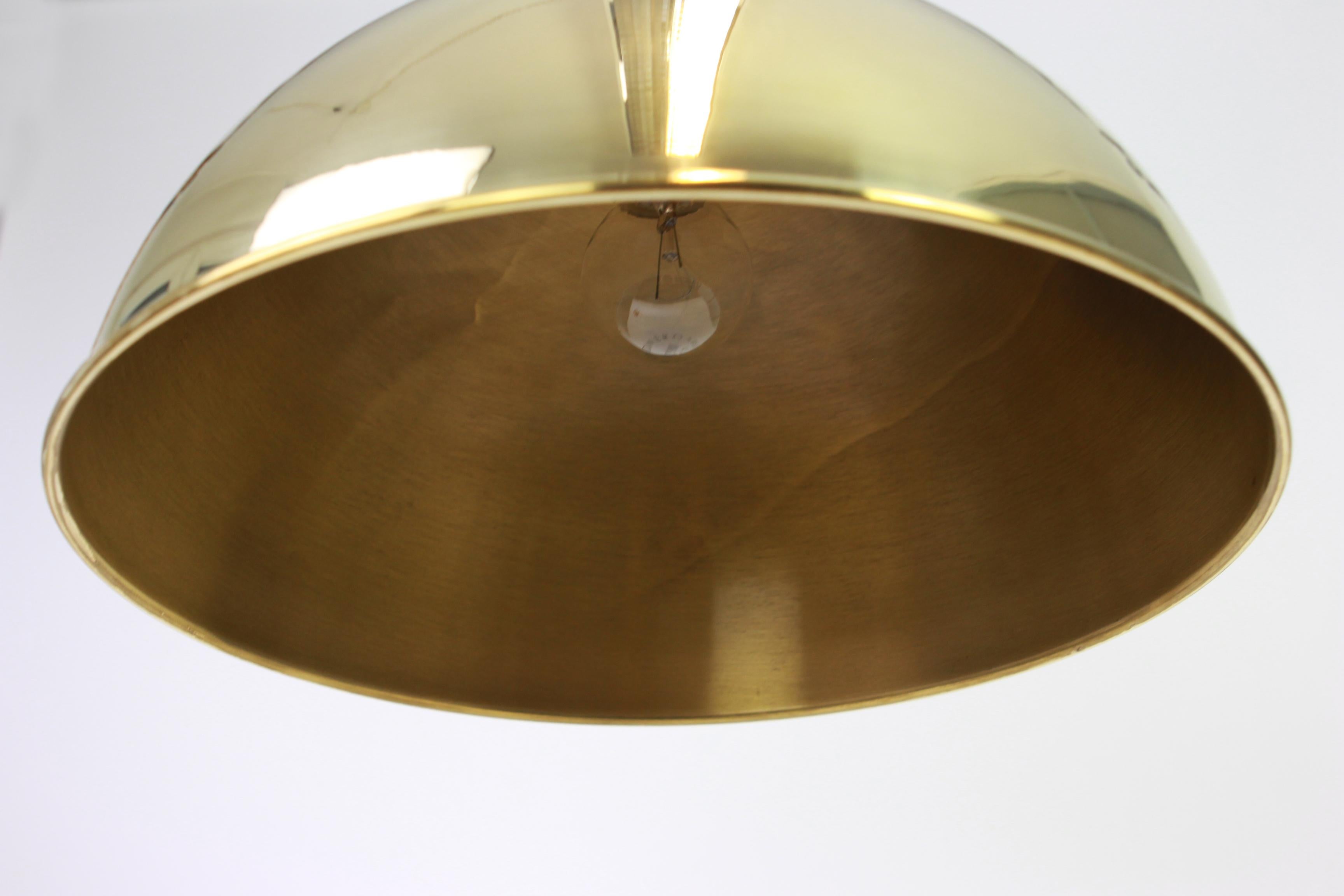 Late 20th Century Large Adjustable Brass Counterweight Pendant Light by Florian Schulz, Germany