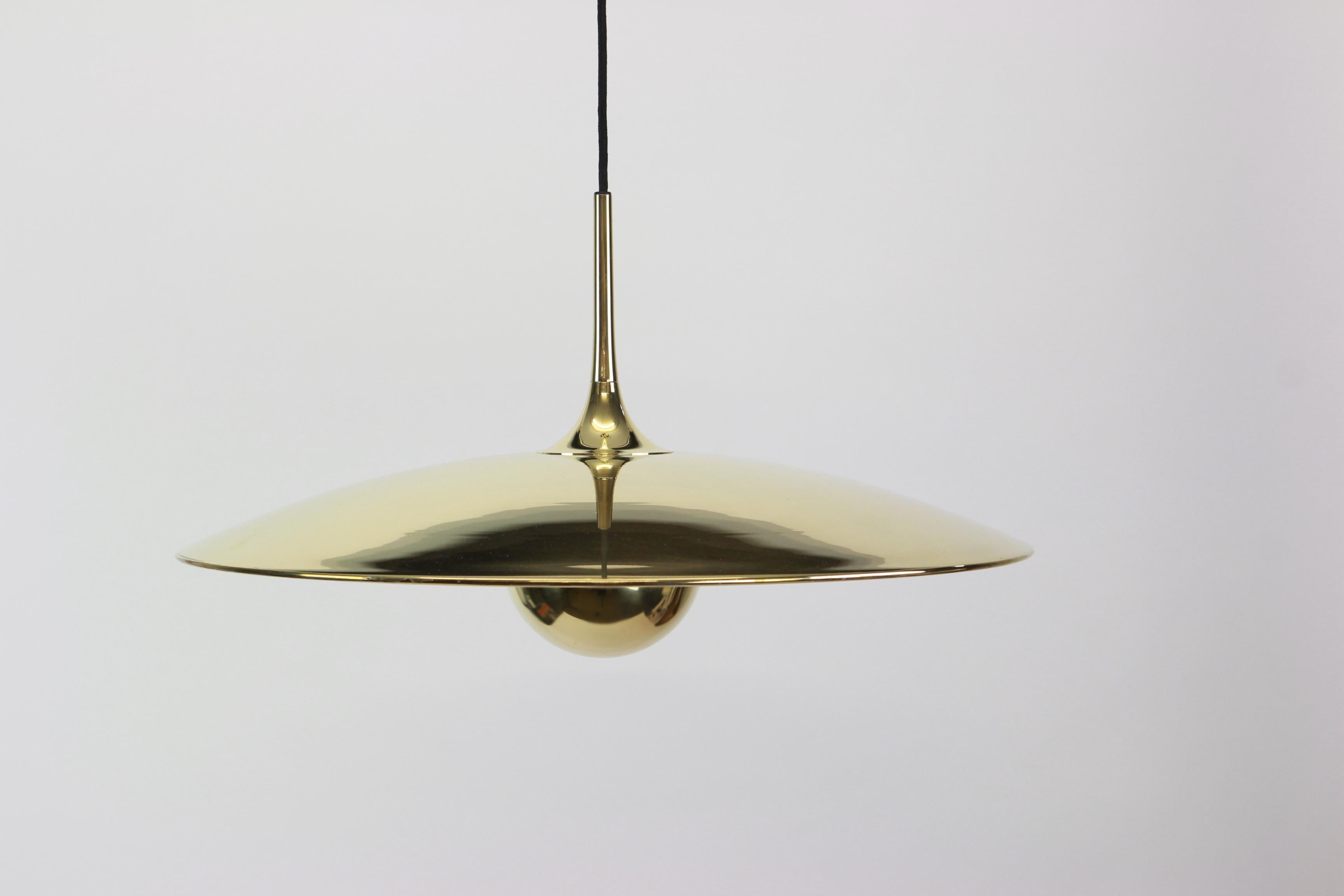 Large Adjustable Brass Counterweight Pendant Light by Florian Schulz, Germany 1