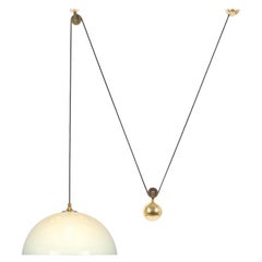 Large Adjustable Brass Counterweight Pendant Light by Florian Schulz, Germany