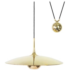 Large Adjustable Brass Counterweight Pendant Light by Florian Schulz, Germany