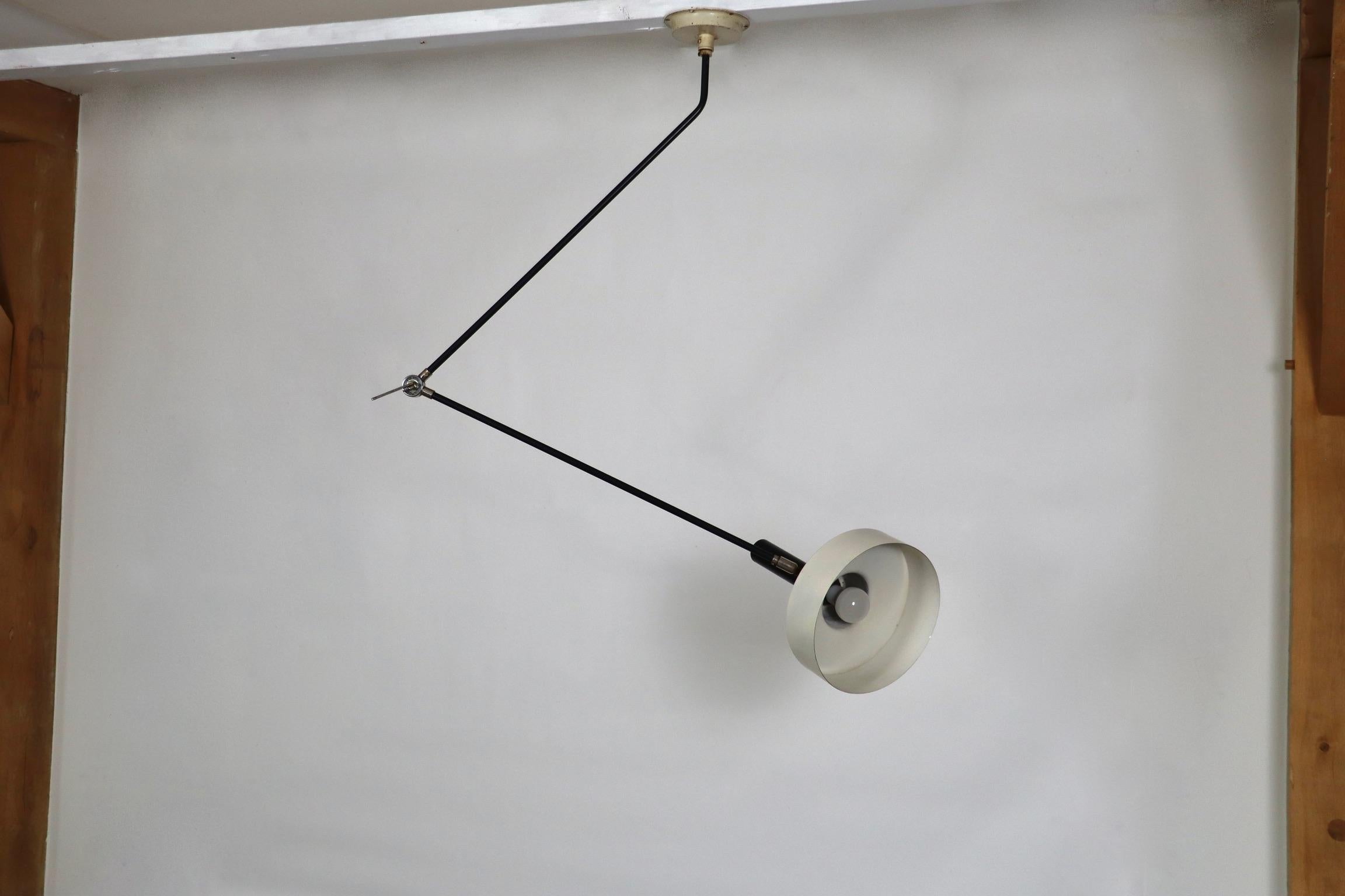 Large Adjustable Ceiling Lamp Model 190B By Willem Hagoort, 1956 In Good Condition In ABCOUDE, UT