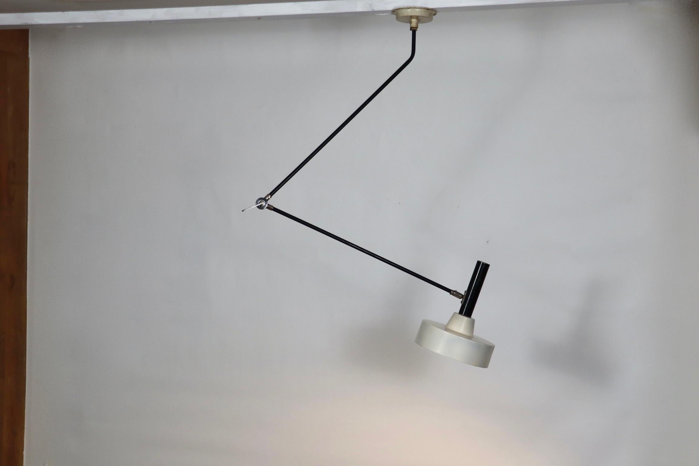 Large Adjustable Ceiling Lamp Model 190B By Willem Hagoort, 1956 1