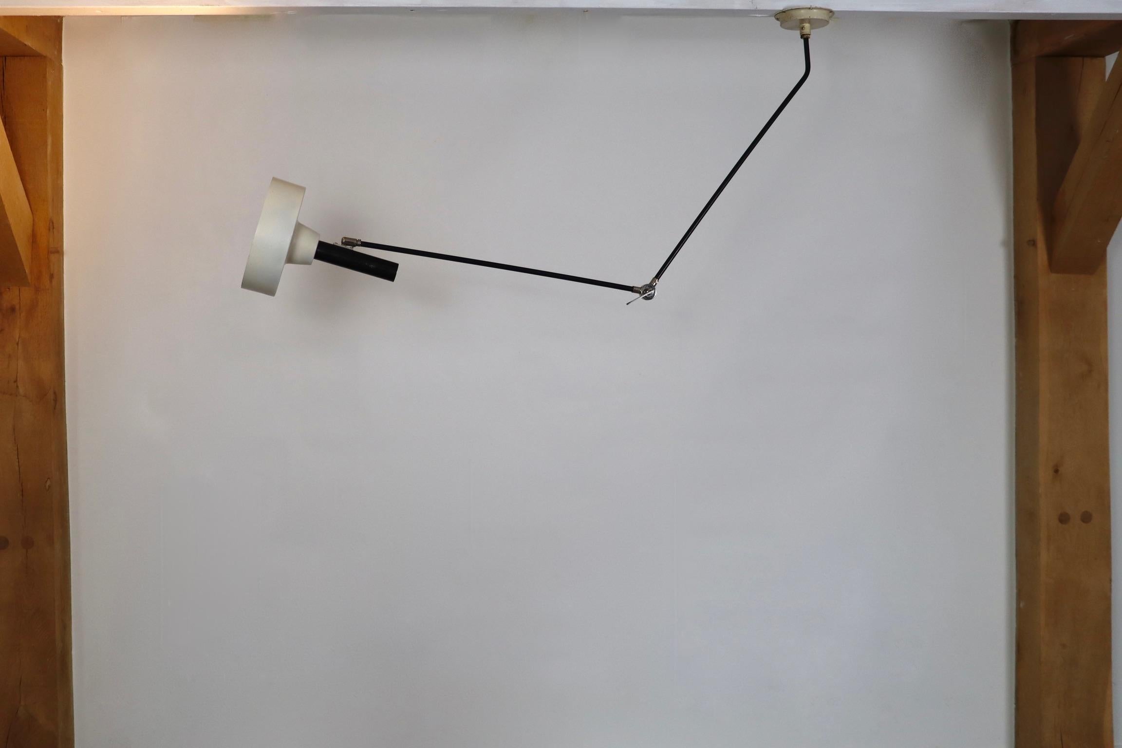 Large Adjustable Ceiling Lamp Model 190B By Willem Hagoort, 1956 3