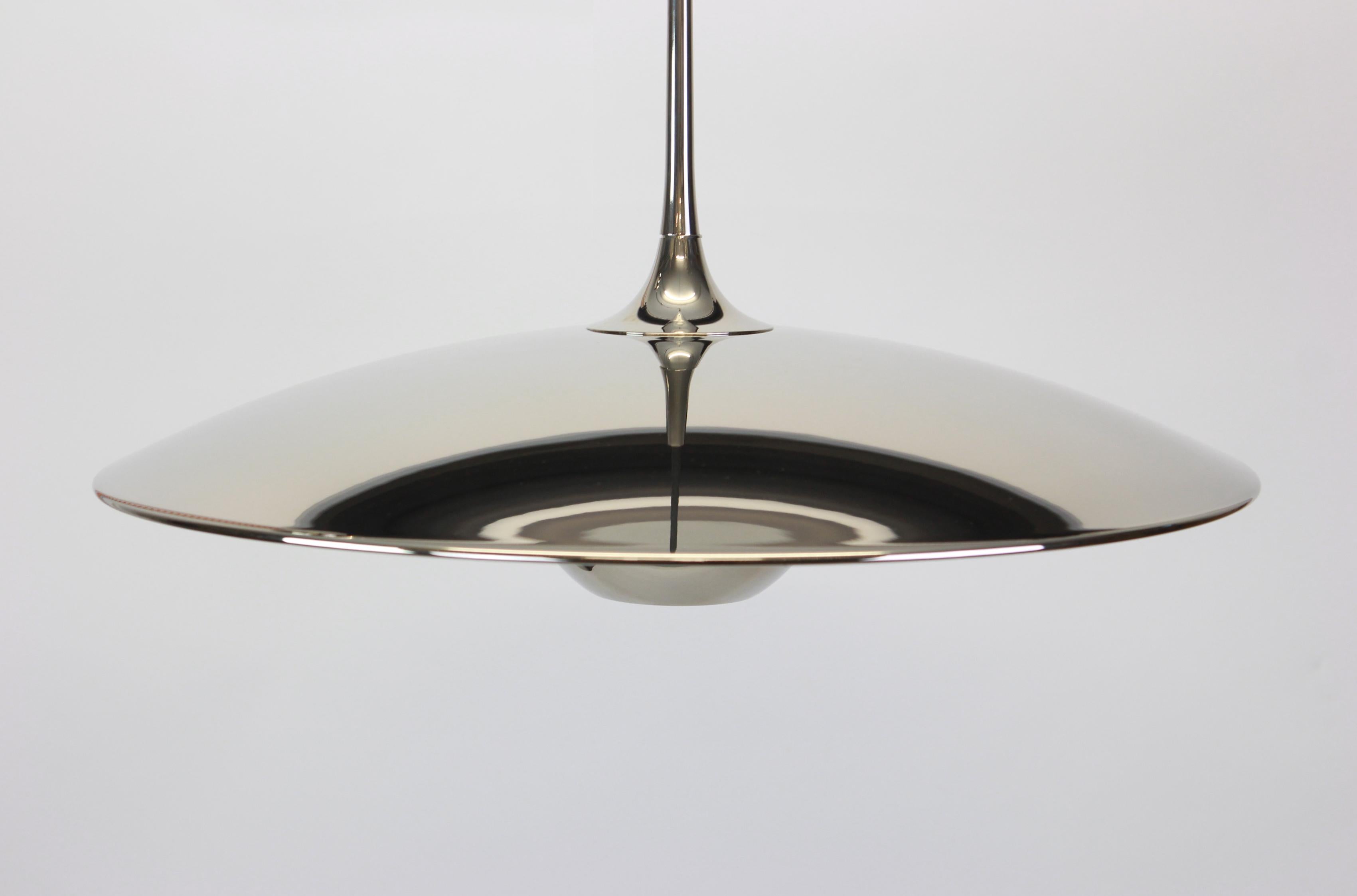 Late 20th Century Large Adjustable Chrome Counterweight Pendant Light by Florian Schulz, Germany