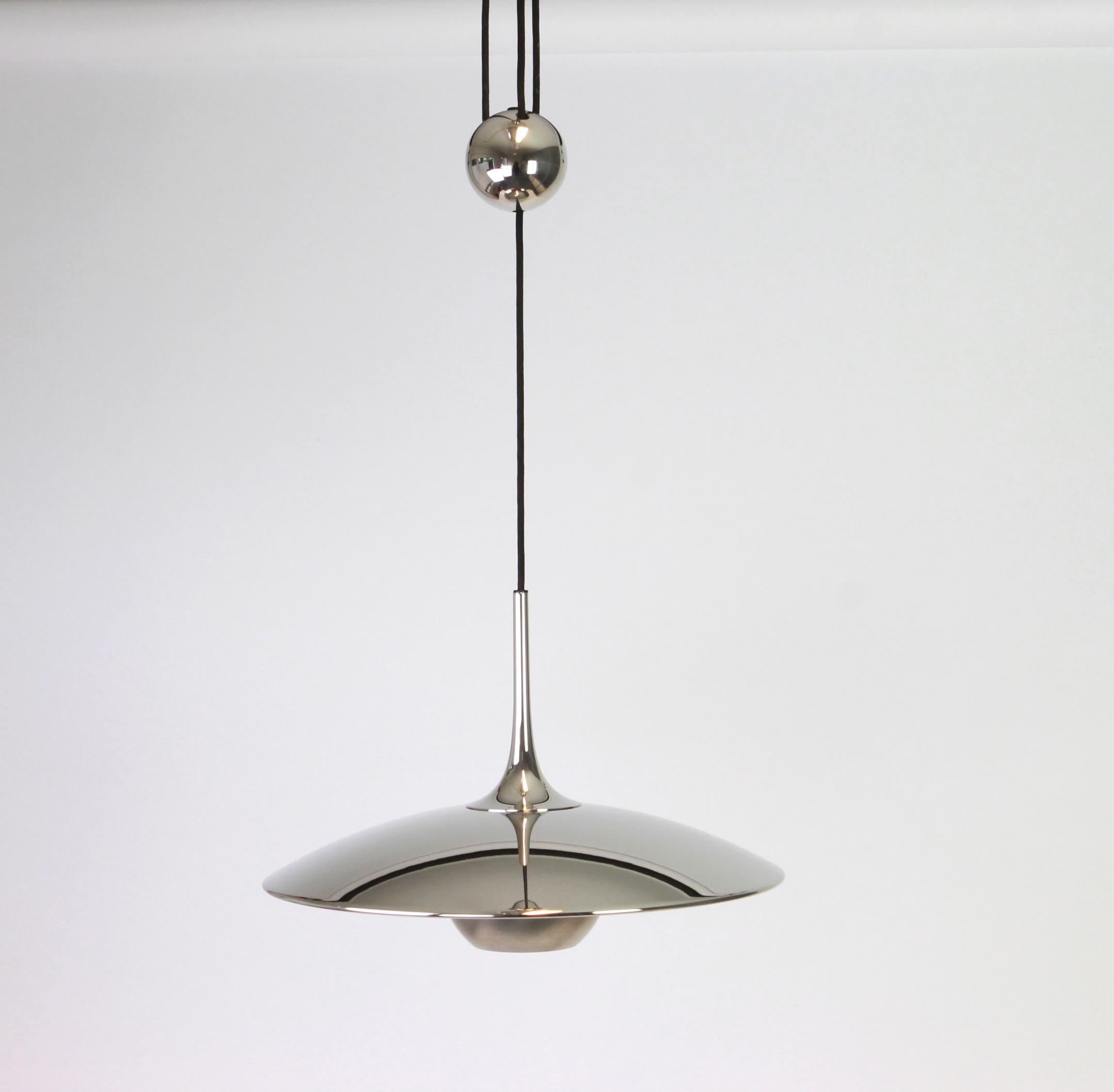 Large Adjustable Chrome Counterweight Pendant Light by Florian Schulz, Germany 1