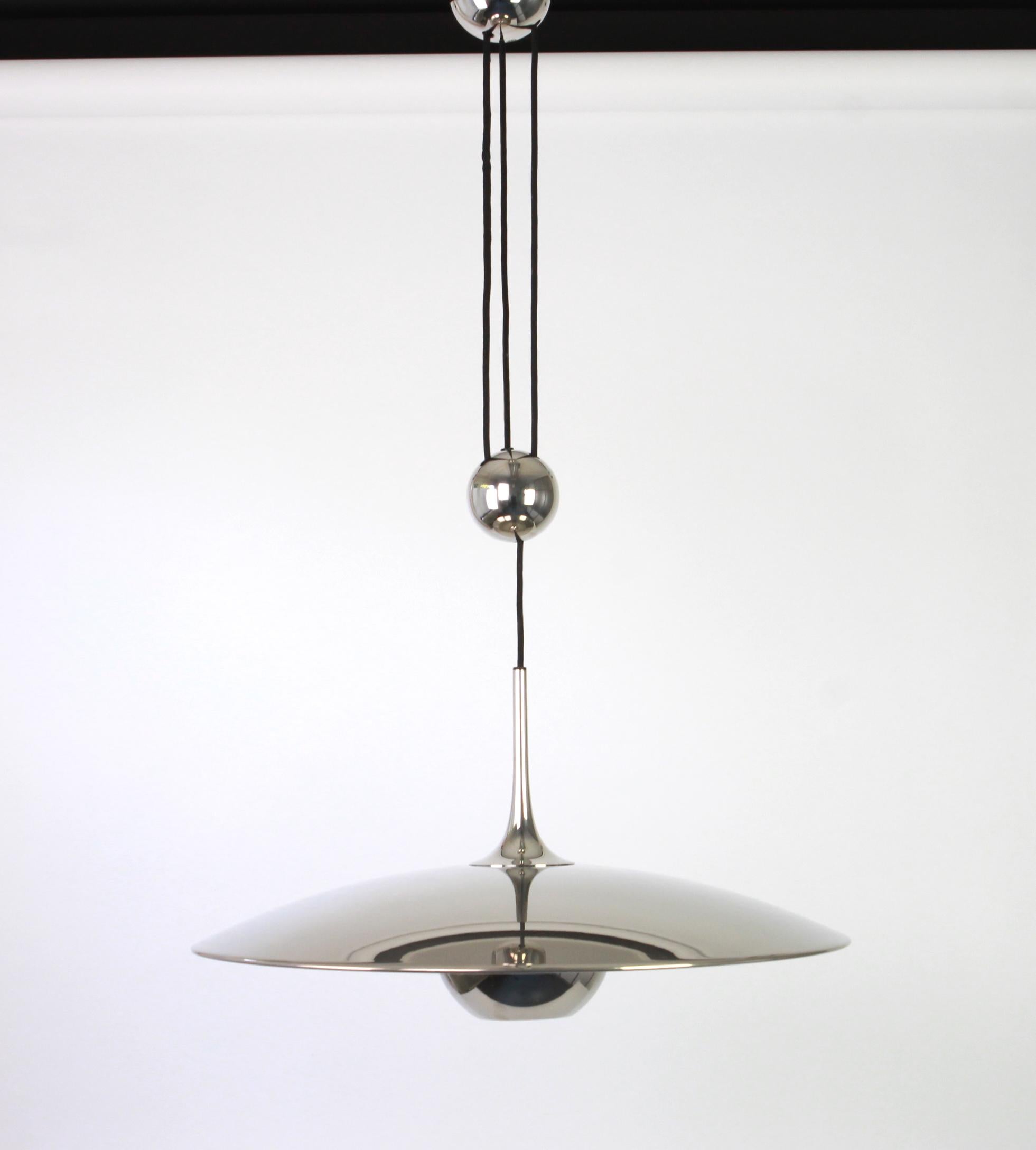 Large Adjustable Chrome Counterweight Pendant Light by Florian Schulz , Germany 3
