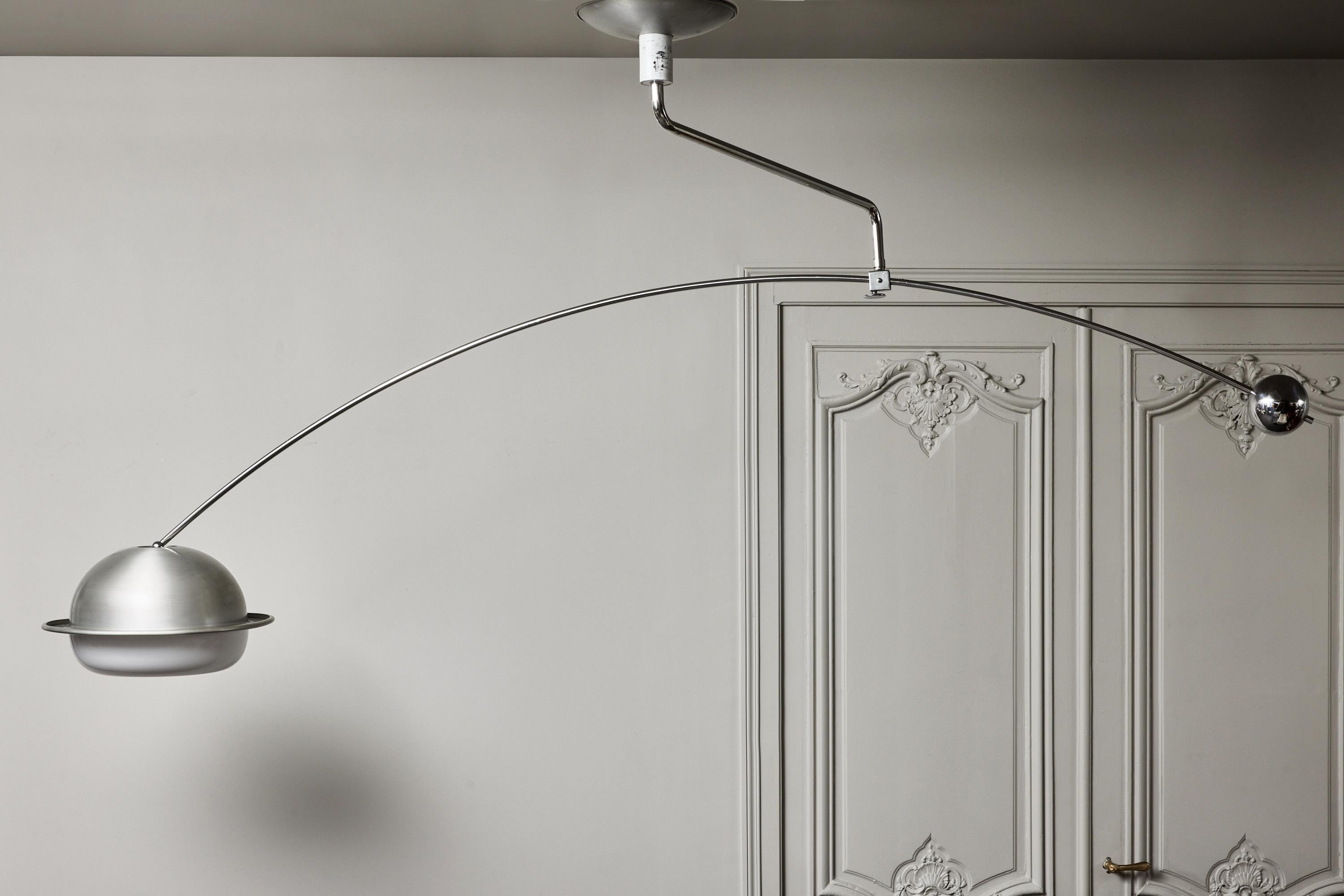 Mid-Century Modern Large Adjustable Counterbalance Ceiling Lamp by Filvem Voghera For Sale