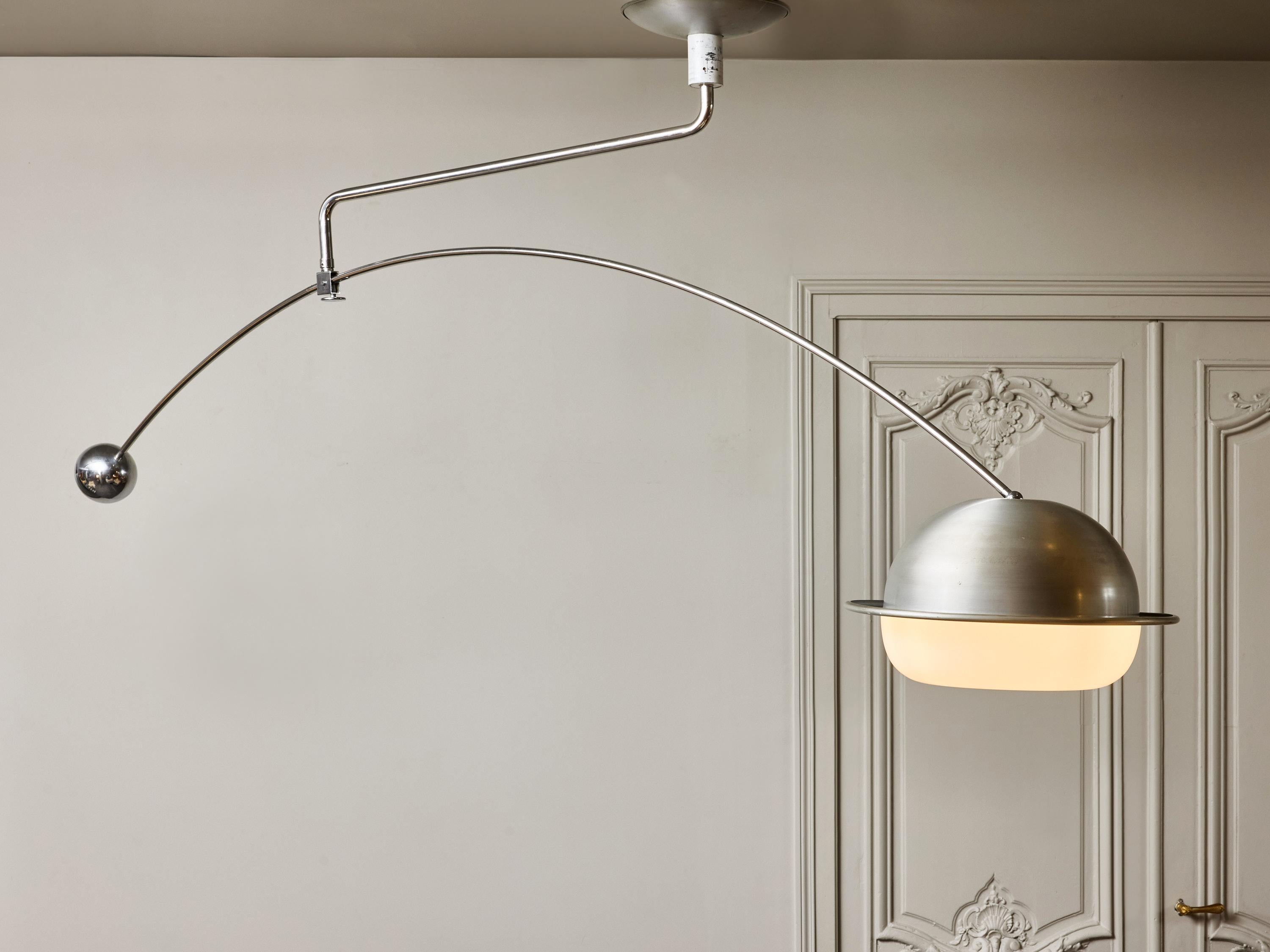 Italian Large Adjustable Counterbalance Ceiling Lamp by Filvem Voghera For Sale