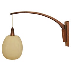 Gran Aplique de Pared de Teca Moderno Danés Ajustable, circa 1960s