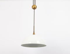 Large Adjustable Dark Brass Counterweight Pendant Light Florian Schulz, Germany