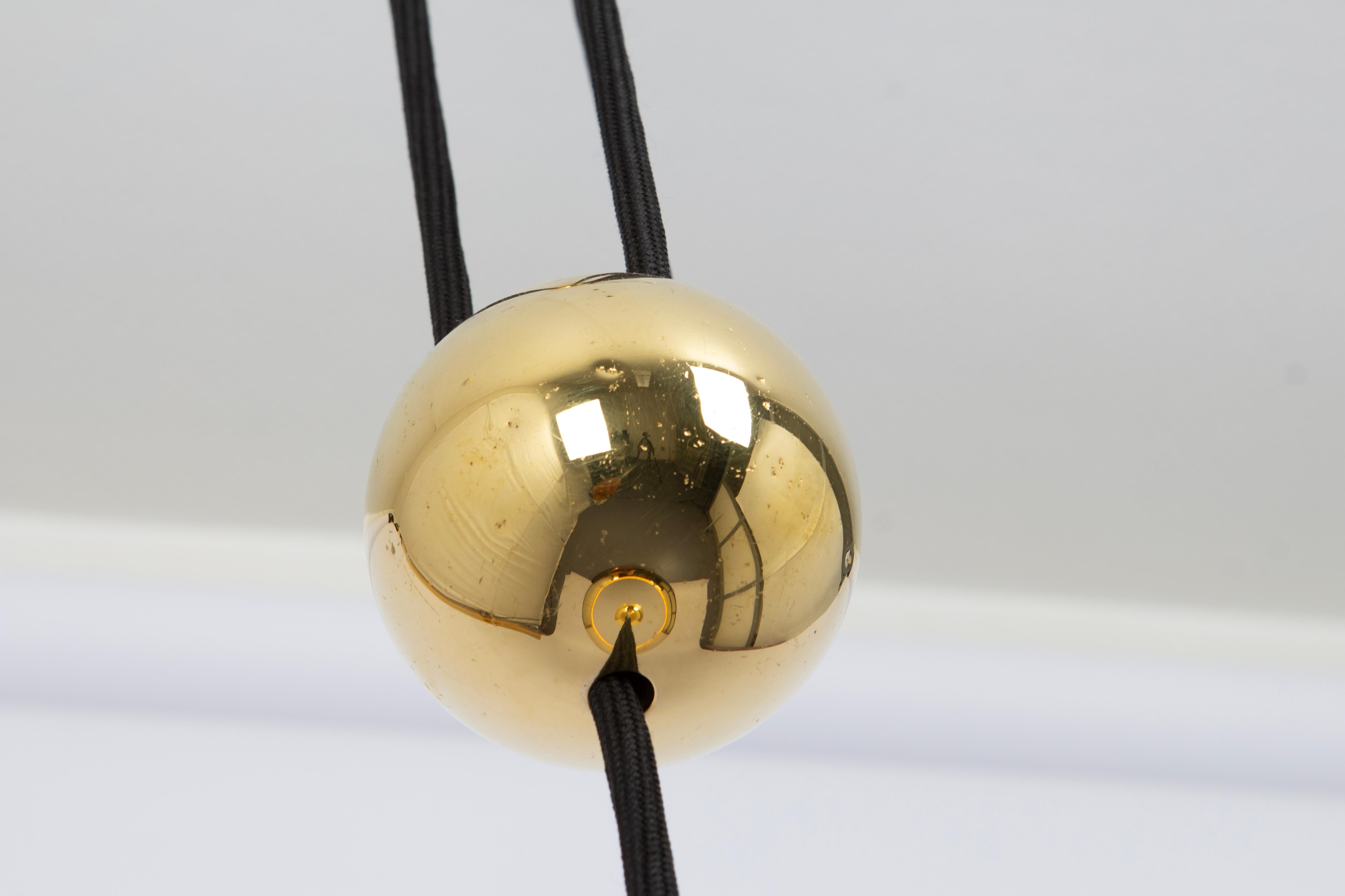 Large Adjustable Dark Brass Counterweight Pendant Light Florian Schulz, Germany For Sale 2