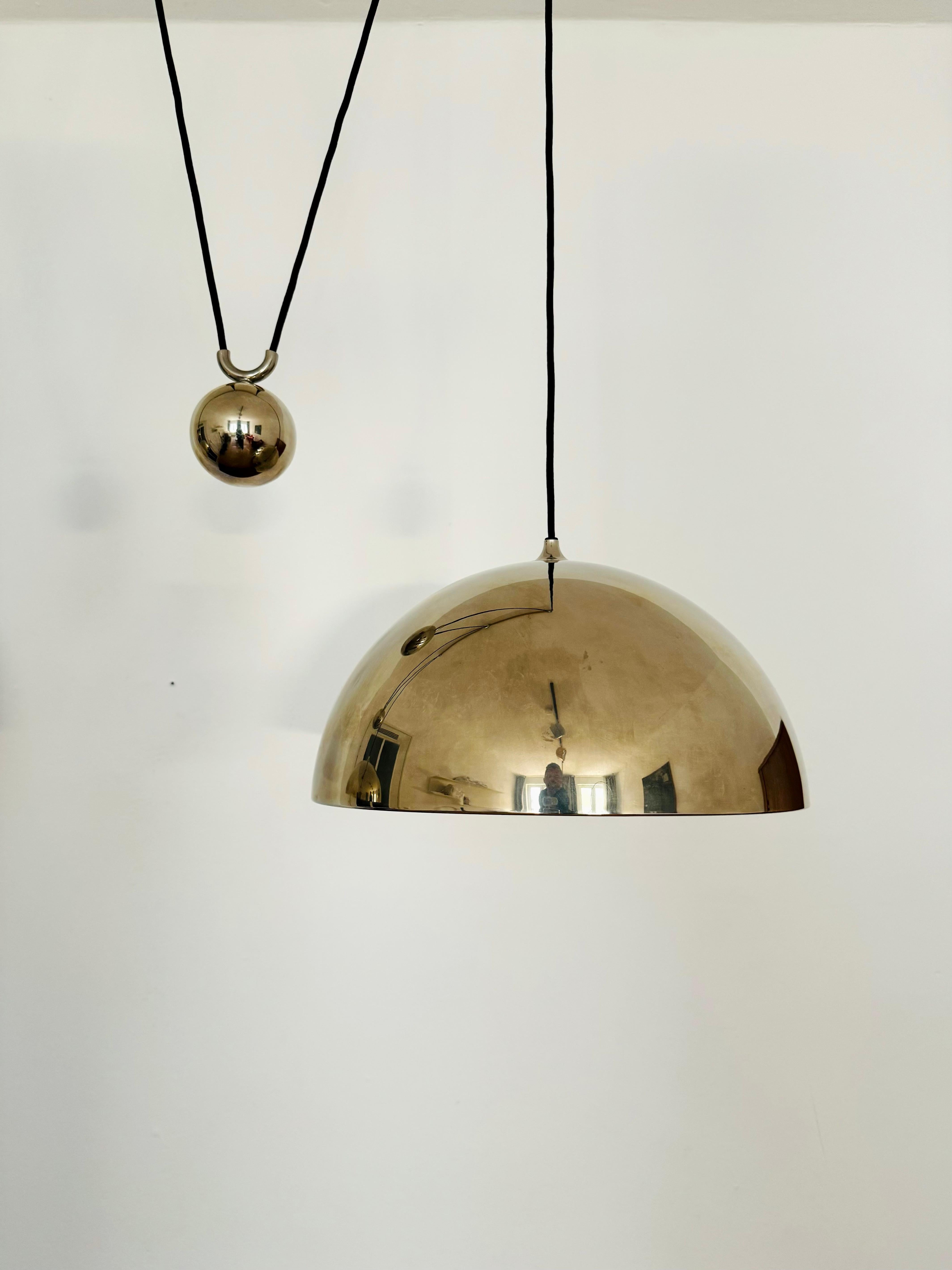 Metal Large Adjustable Double Posa40 Nickel Plated Pendant Lamp by Florian Schulz  For Sale