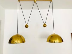 Large Adjustable Double Posa44 Brass Pendant Lamp by Florian Schulz