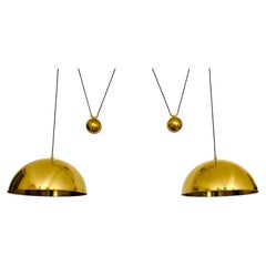 Grande suspension double réglable « Posa44 » en laiton, par Florian Schulz