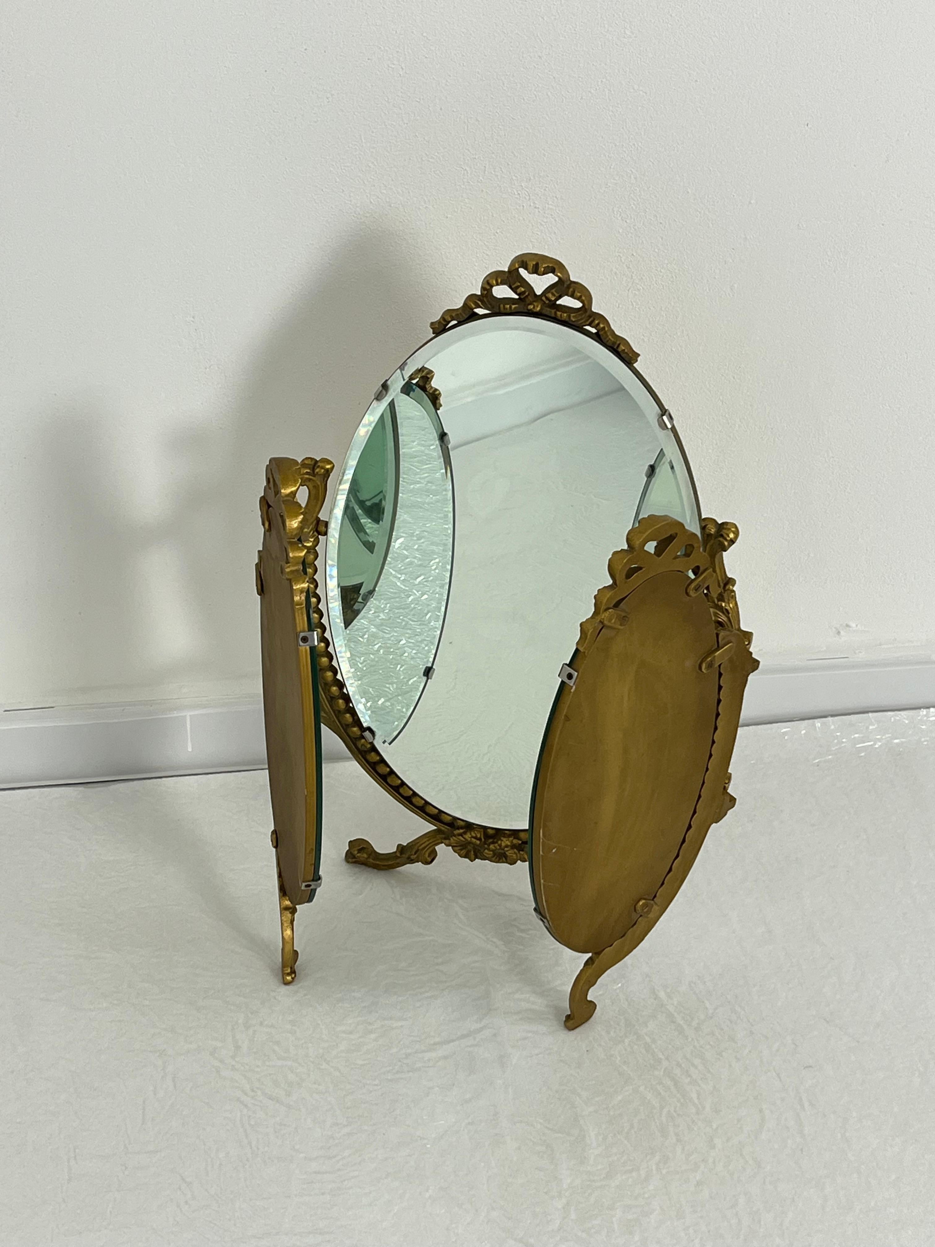 Large Adjustable Italian Dressing Table Mirror, 1940s For Sale 2