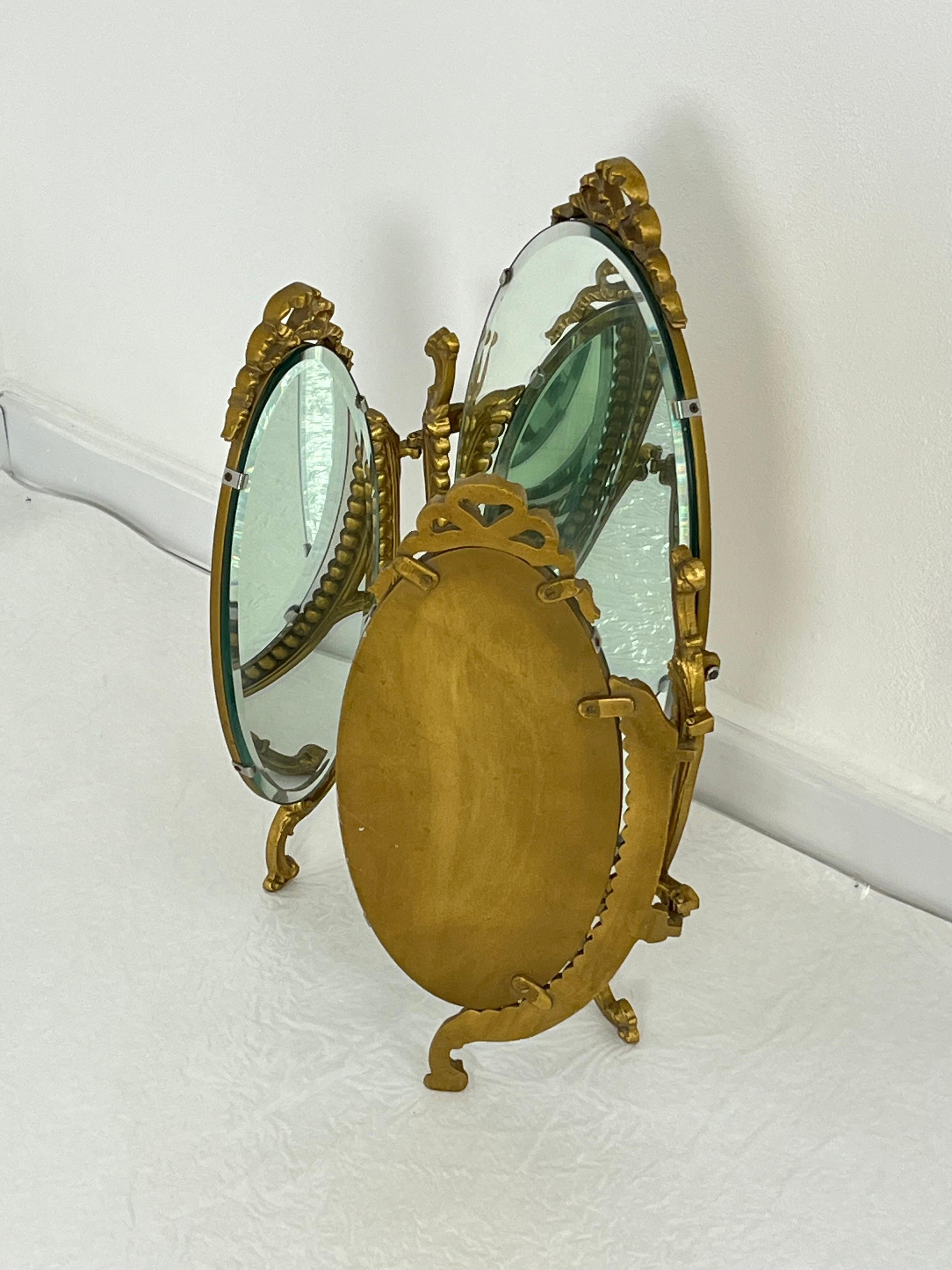 Large Adjustable Italian Dressing Table Mirror, 1940s For Sale 3