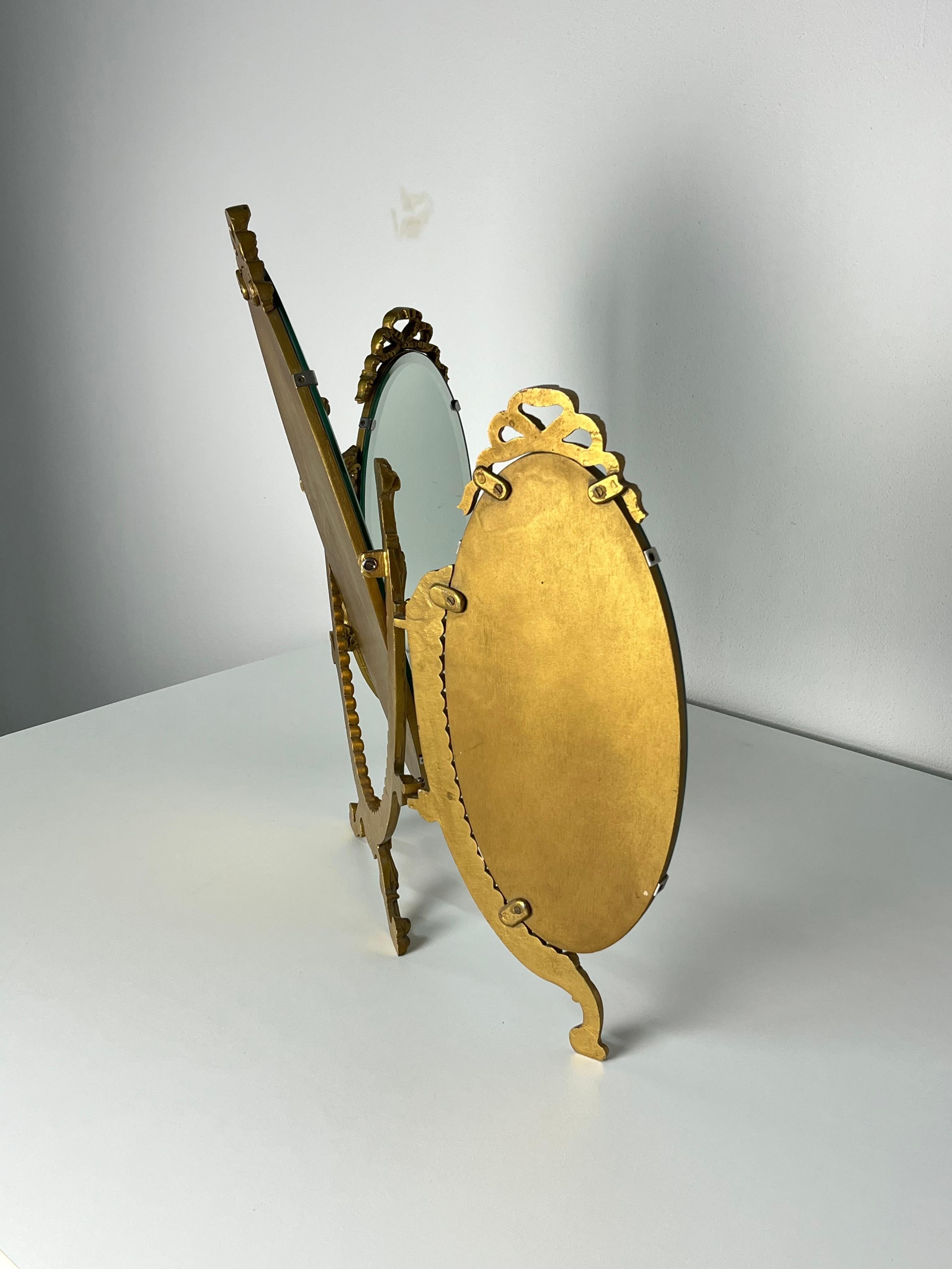 Large Adjustable Italian Dressing Table Mirror, 1940s For Sale 4
