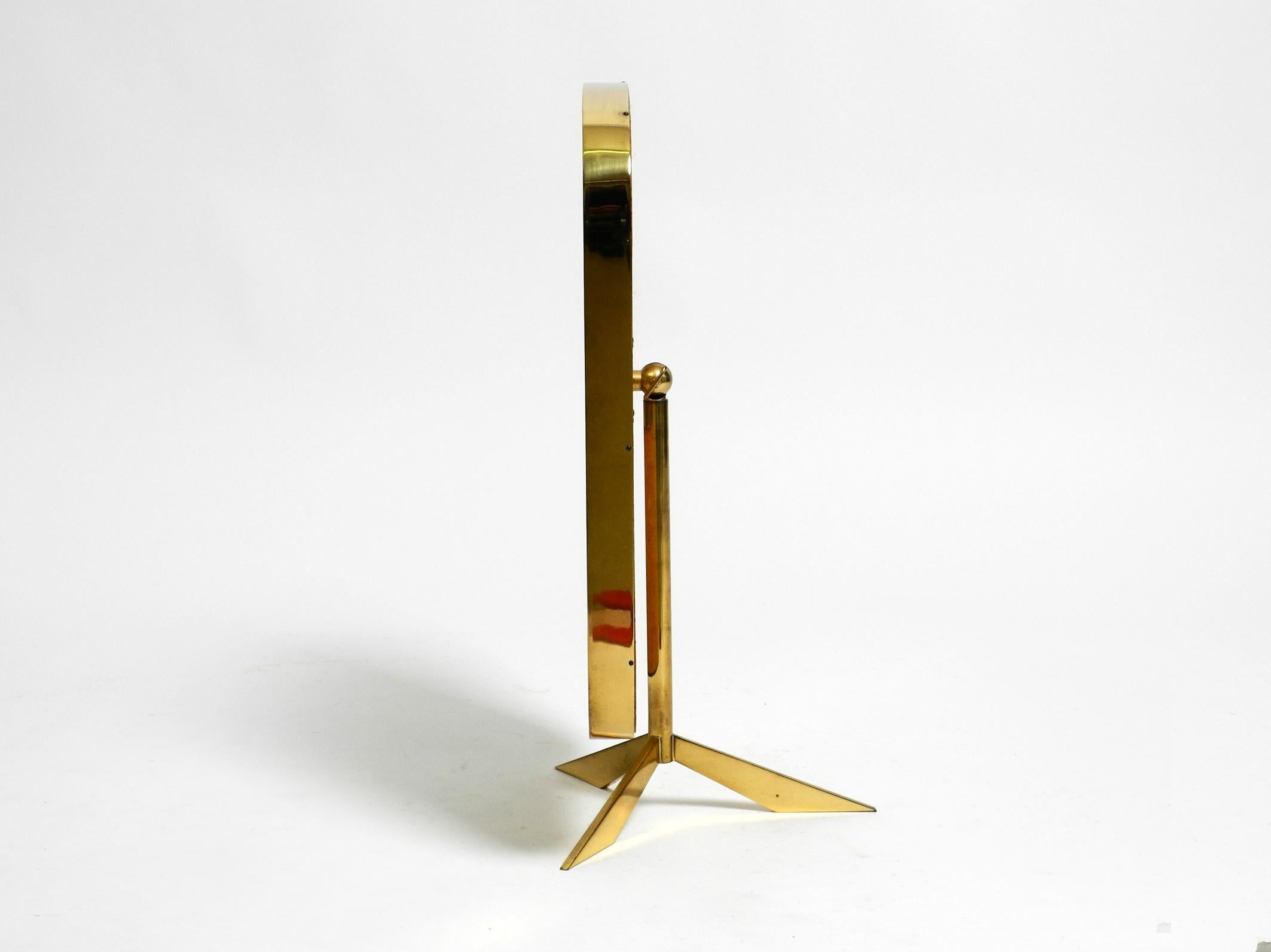 Mid-Century Modern Large adjustable Mid Century brass tripod table mirror by Vereinigte Werkstätten For Sale