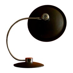 Large Adjustable Mid Century Table Lamp in Chrome and Black 1960s